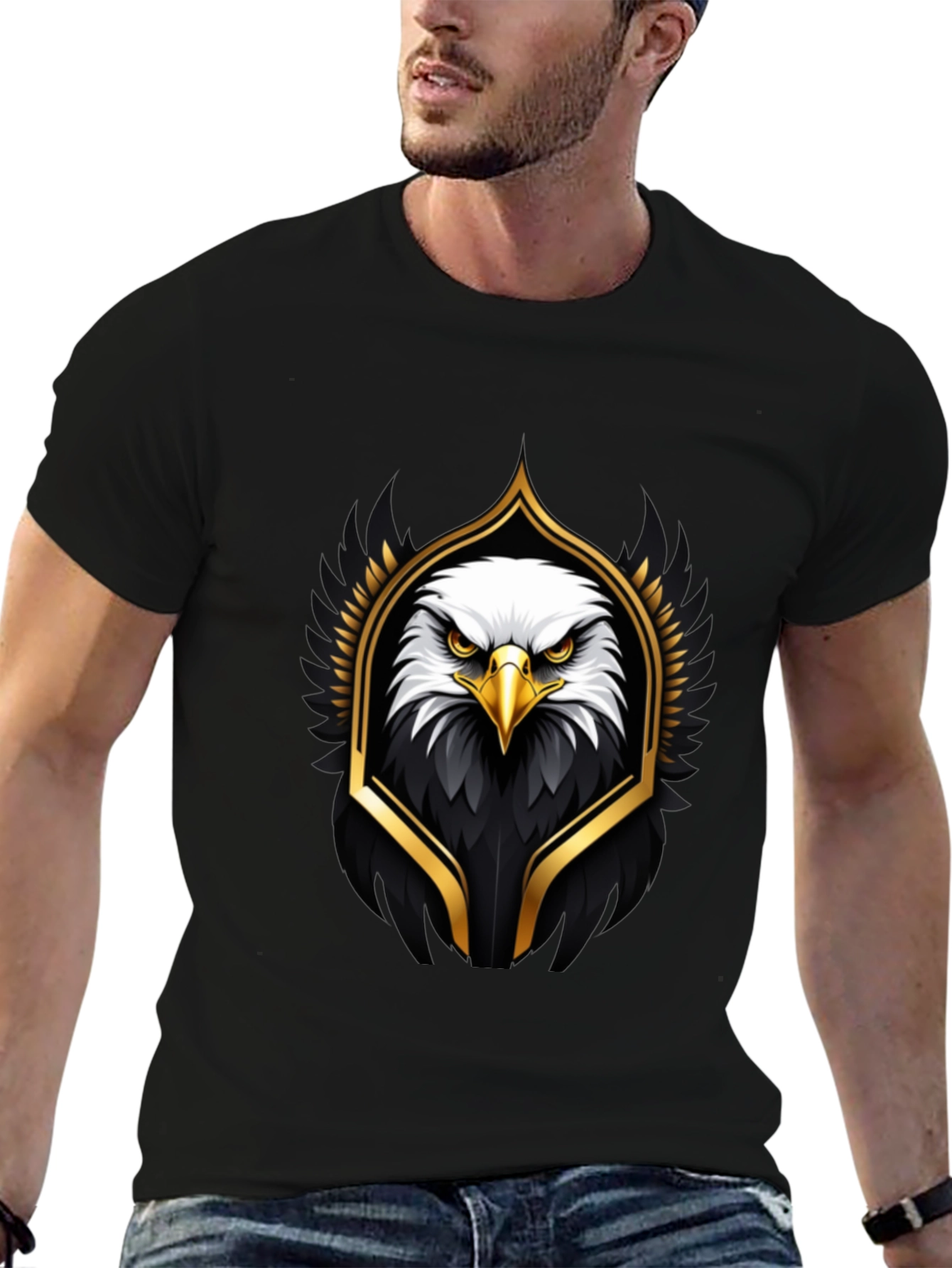 Eagle Emblem Black Graphic Tee