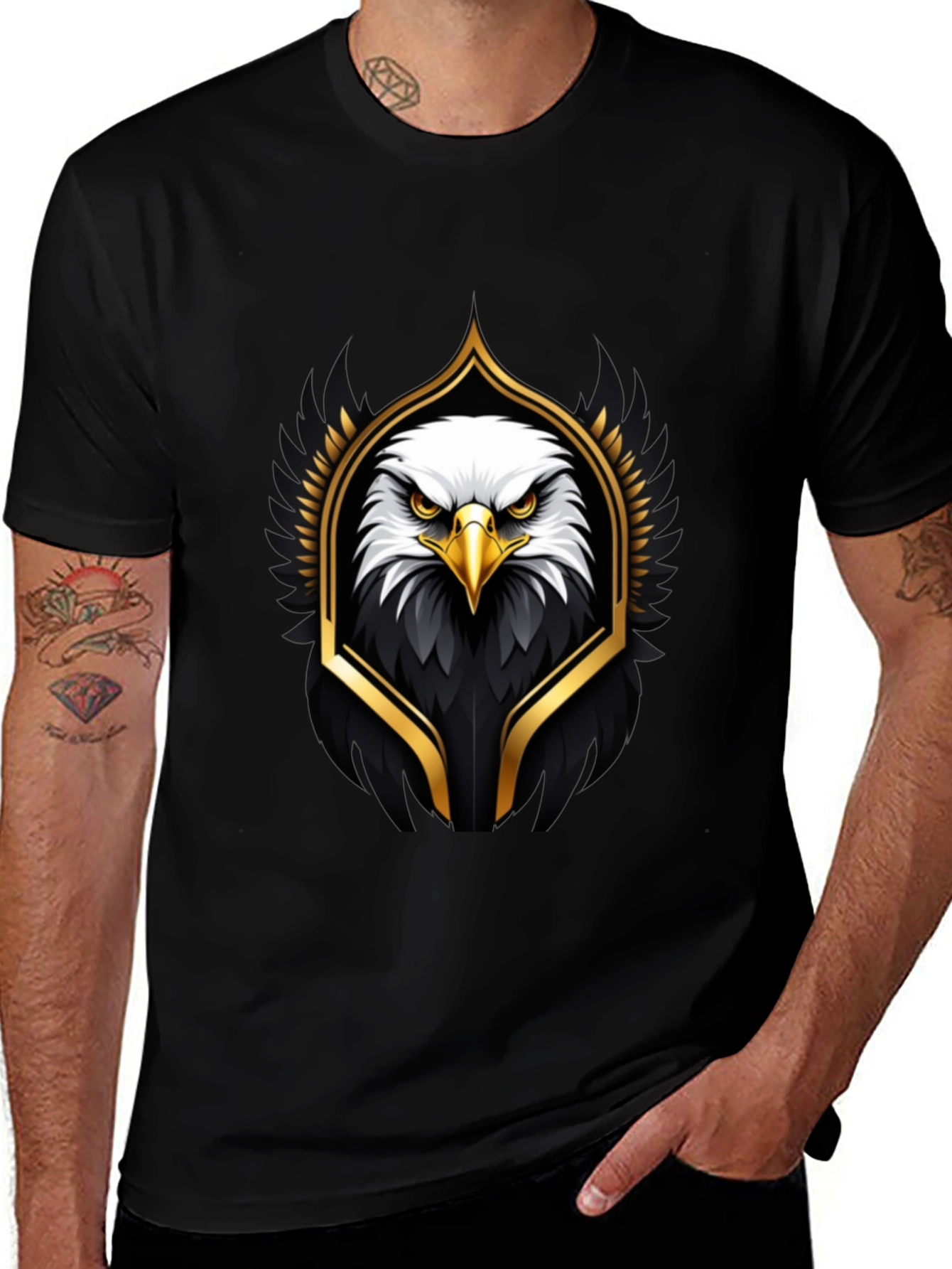 Eagle Emblem Black Graphic Tee