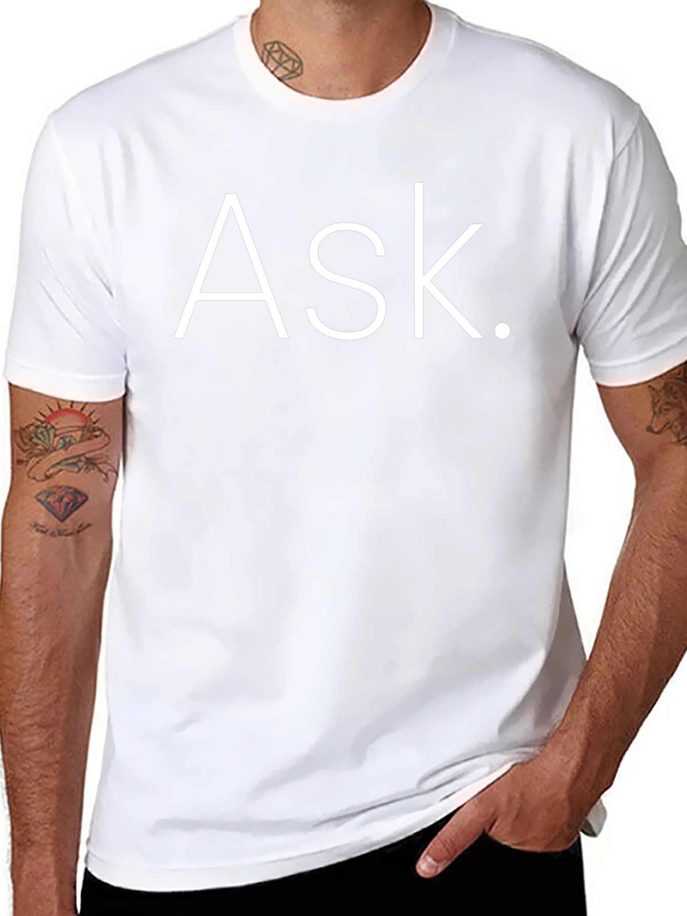 Ask. Graphic Tee - Black Cotton T-Shirt