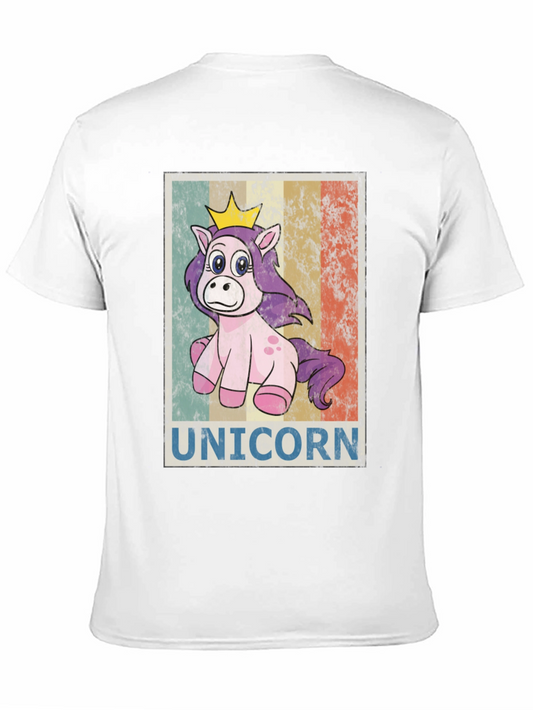 Unicorn Princess Graphic Tee - Black Cotton T-Shirt