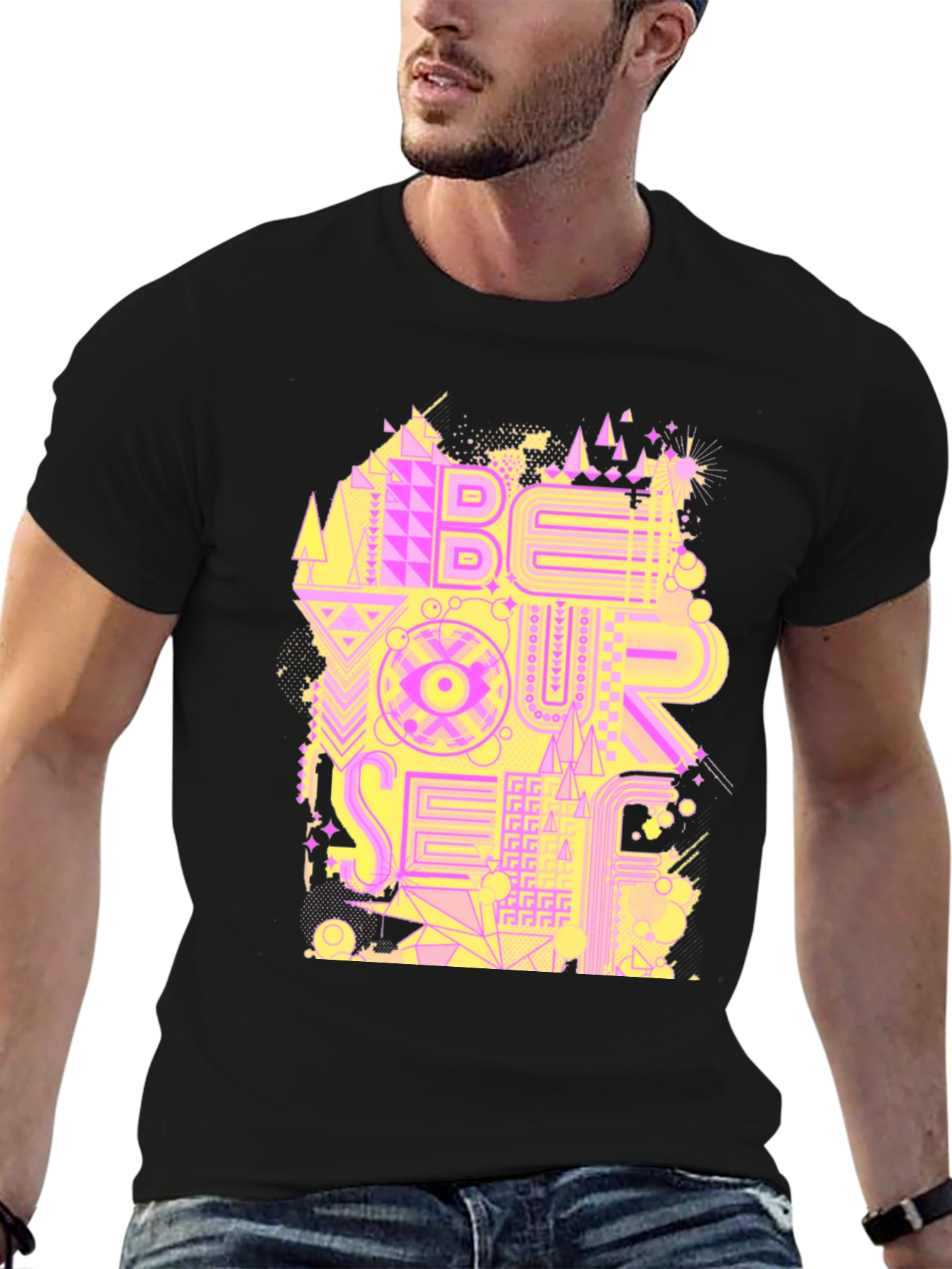 Be Your Self Graphic Black T-Shirt