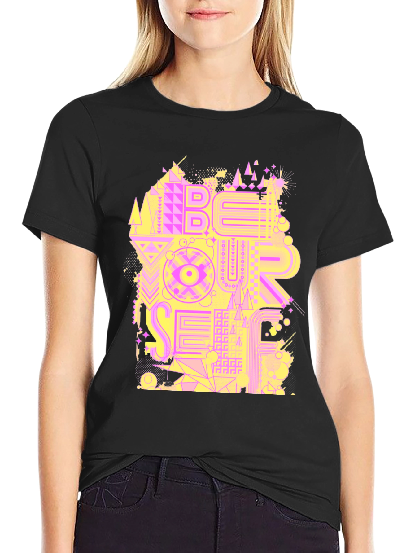 Be Your Self Graphic Black T-Shirt
