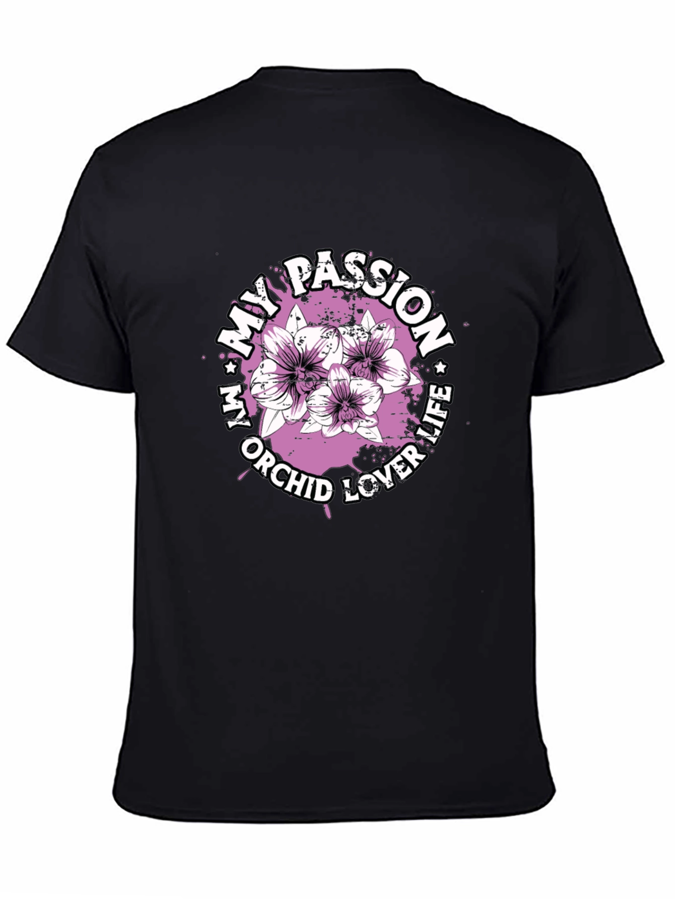 My Orchid Lover Life Passion Black T-Shirt
