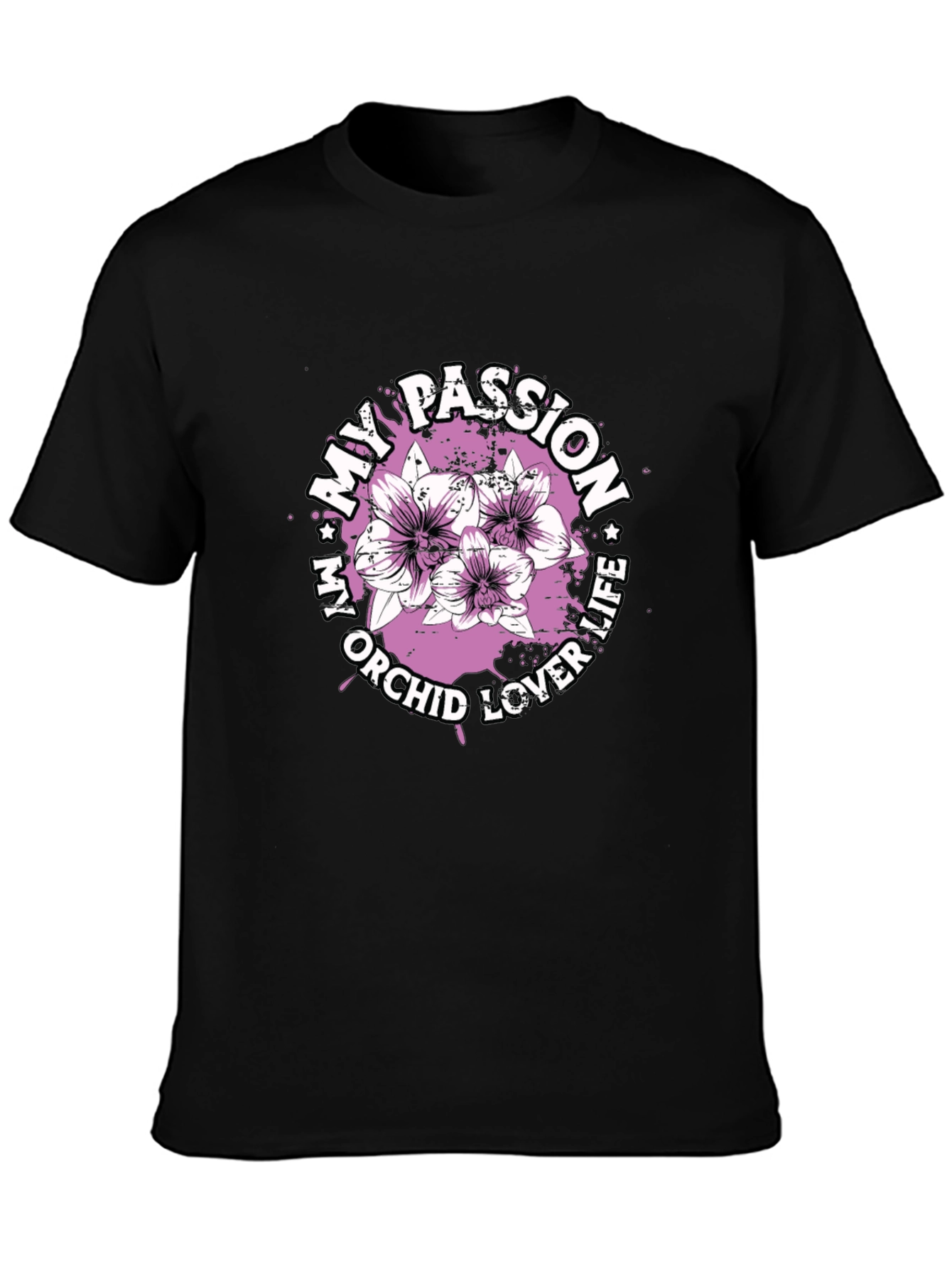 My Orchid Lover Life Passion Black T-Shirt