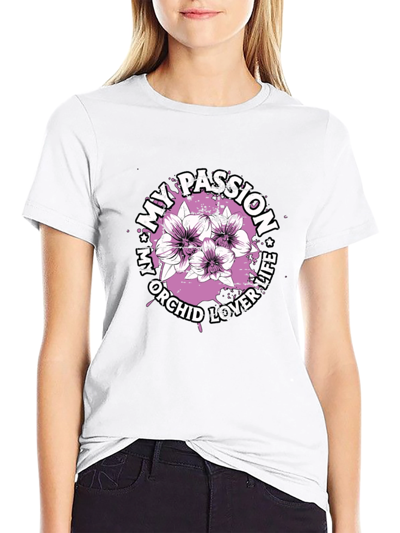 My Orchid Lover Life Passion Black T-Shirt