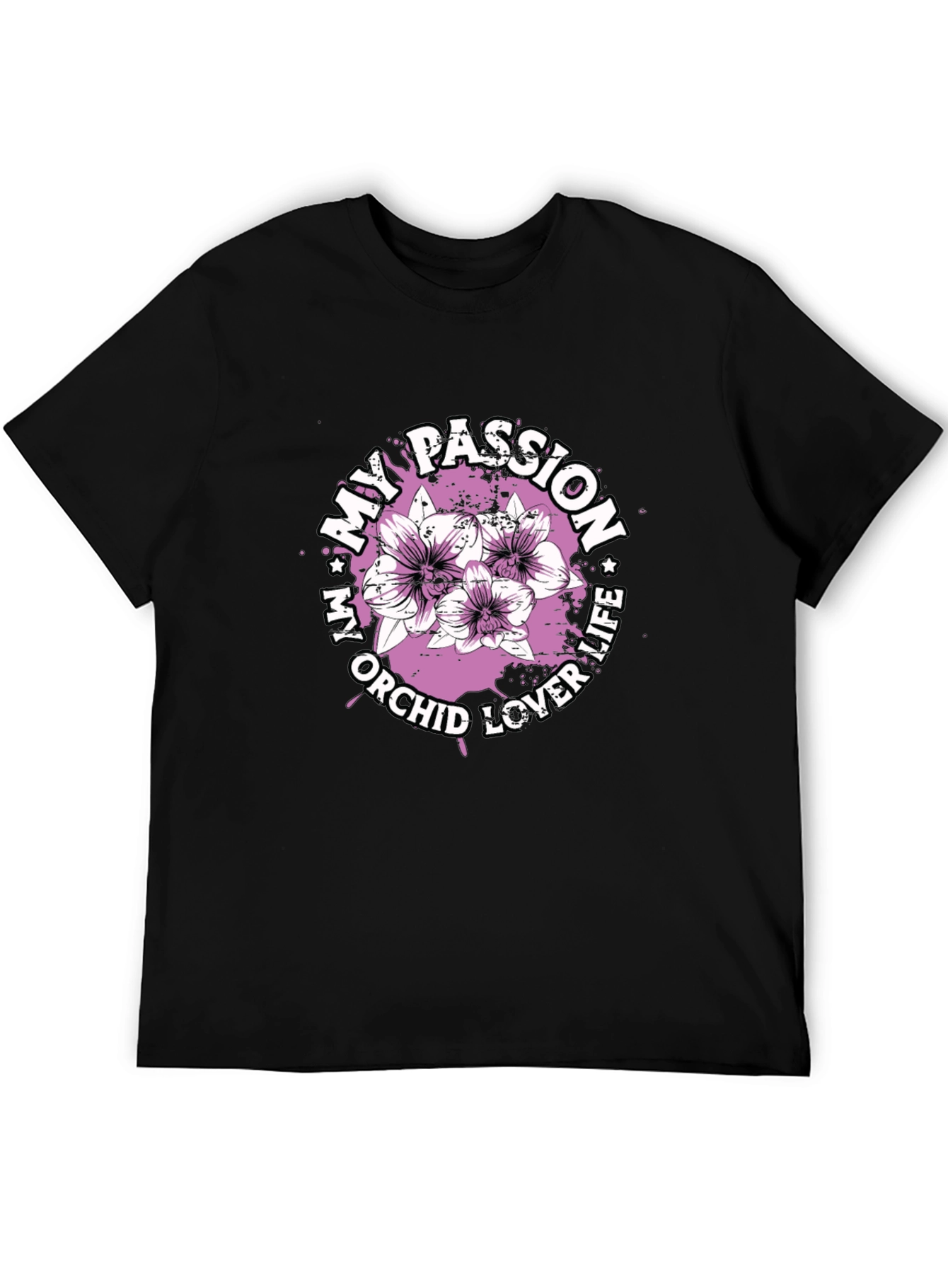 My Orchid Lover Life Passion Black T-Shirt