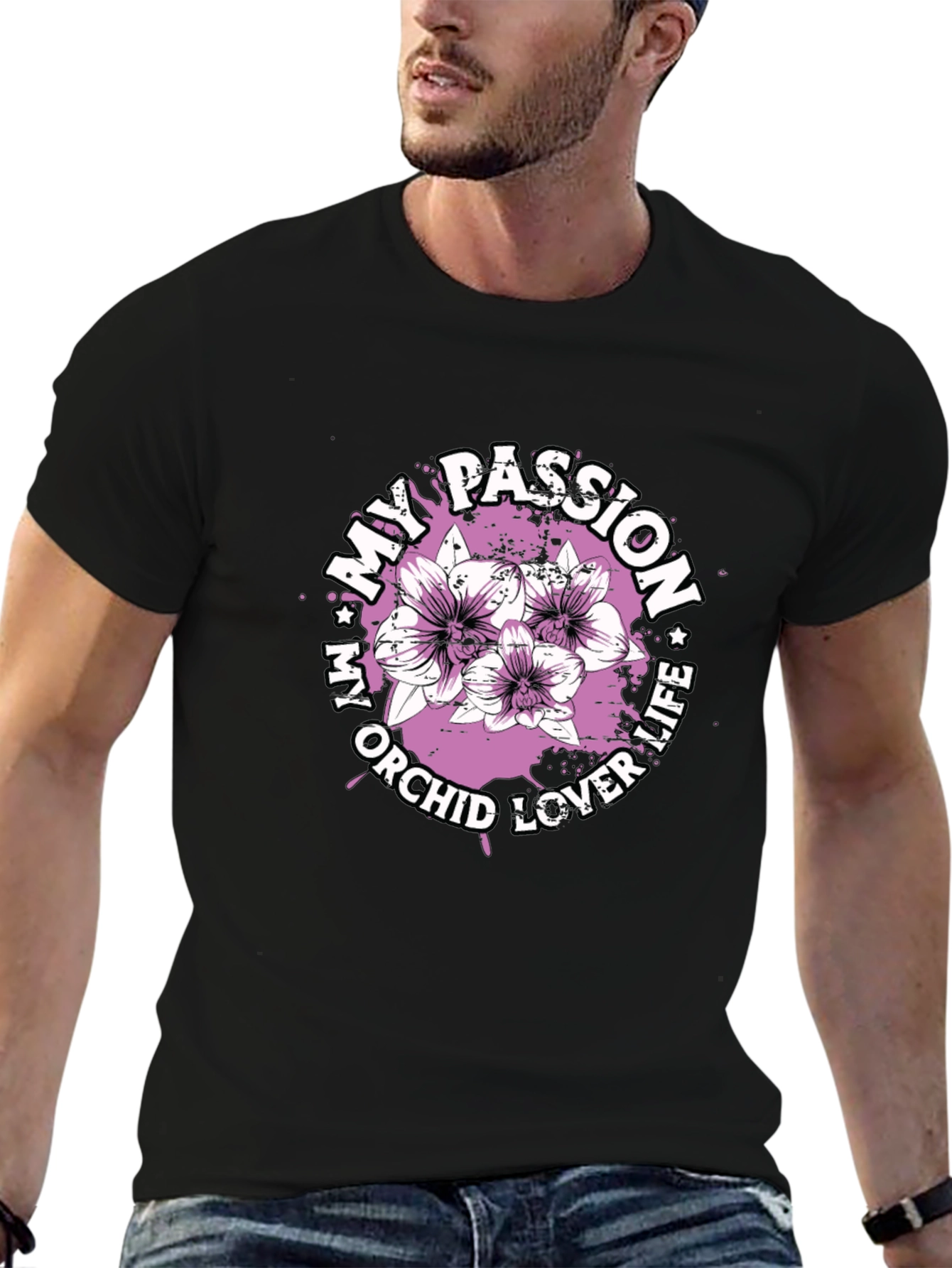 My Orchid Lover Life Passion Black T-Shirt