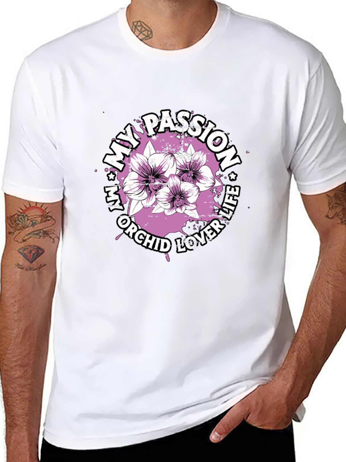 My Orchid Lover Life Passion Black T-Shirt