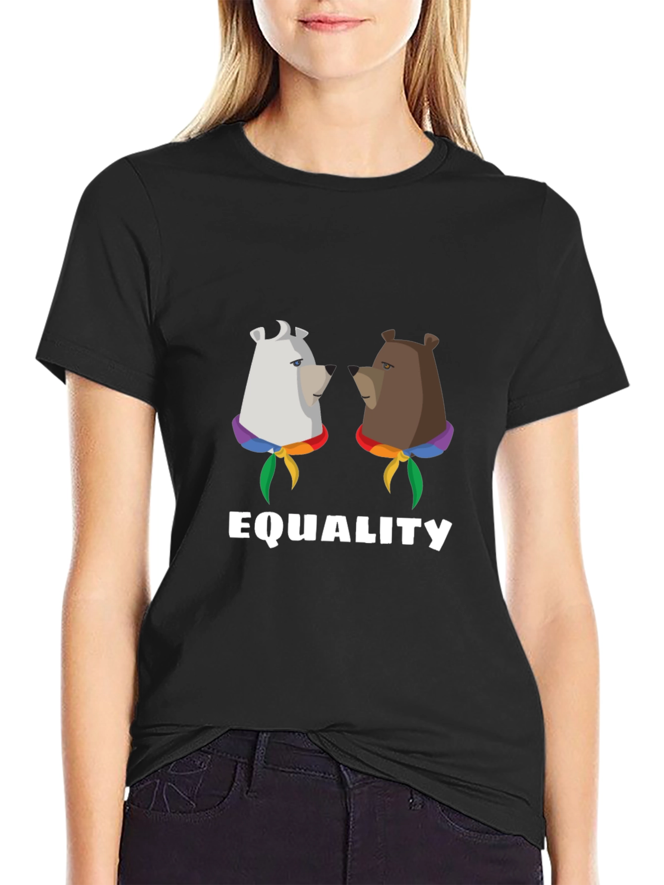 Equality Bear T-Shirt:  Pride Rainbow Graphic Tee