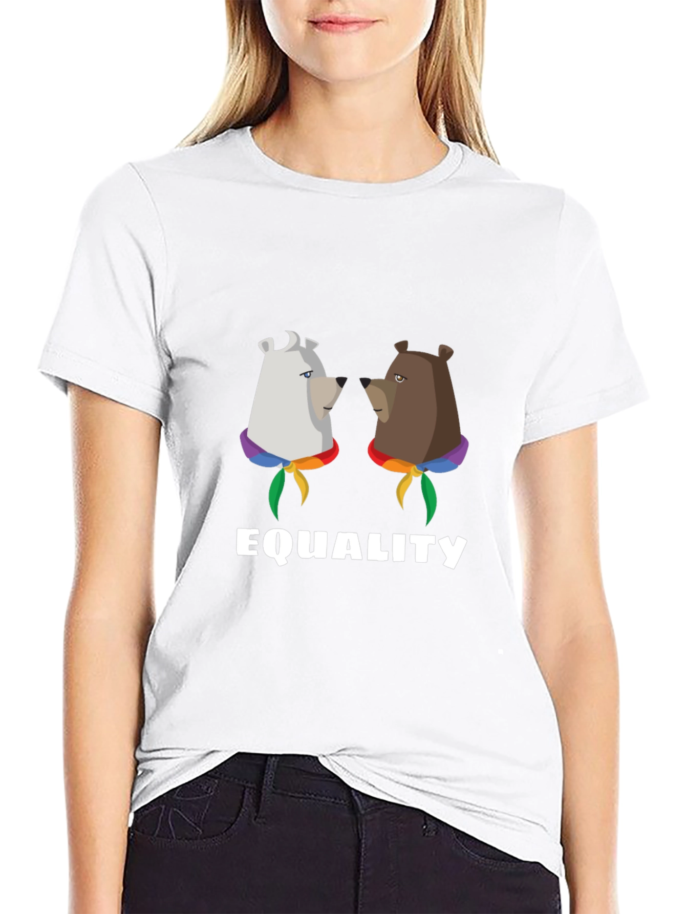 Equality Bear T-Shirt:  Pride Rainbow Graphic Tee