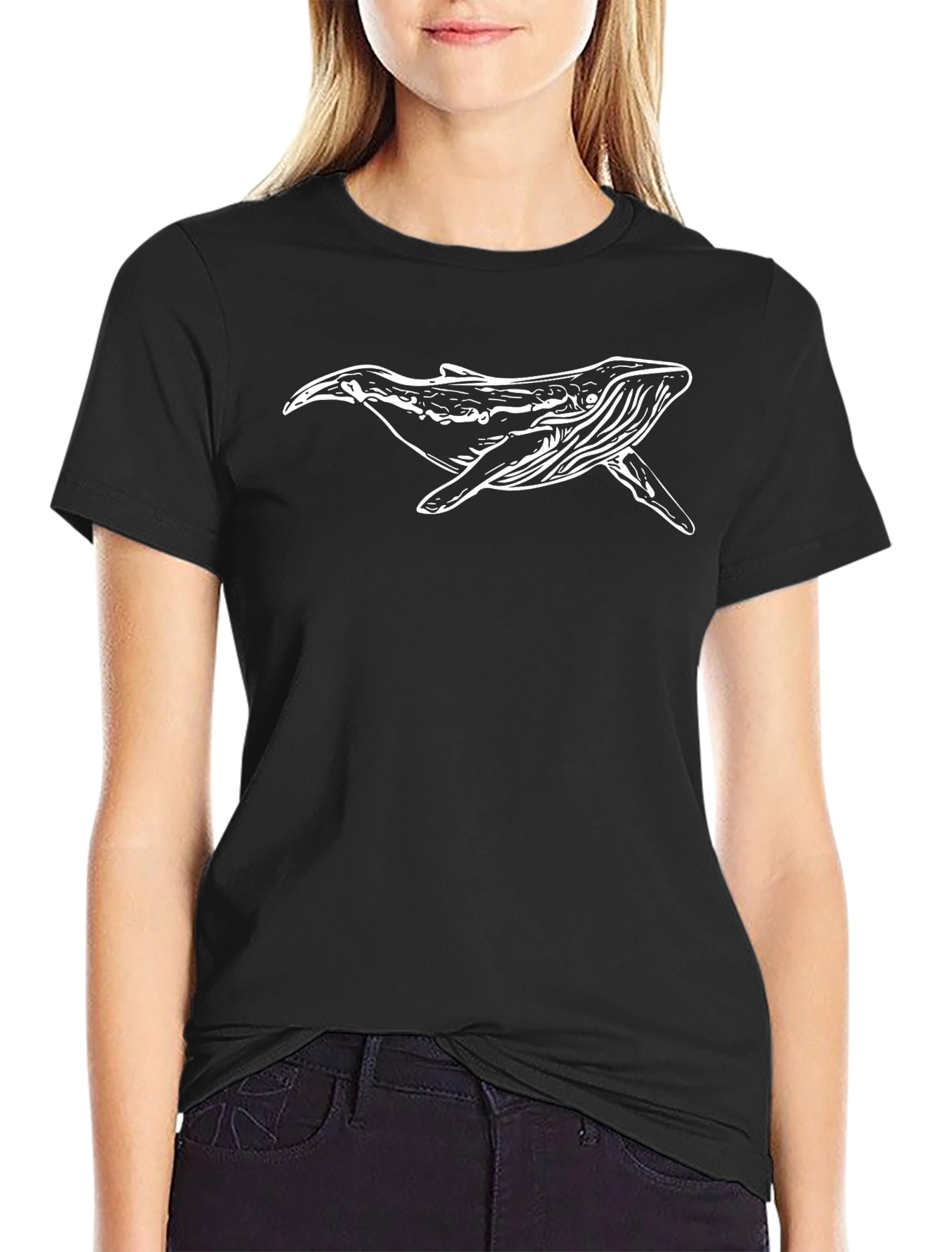 Whale Graphic Black T-Shirt