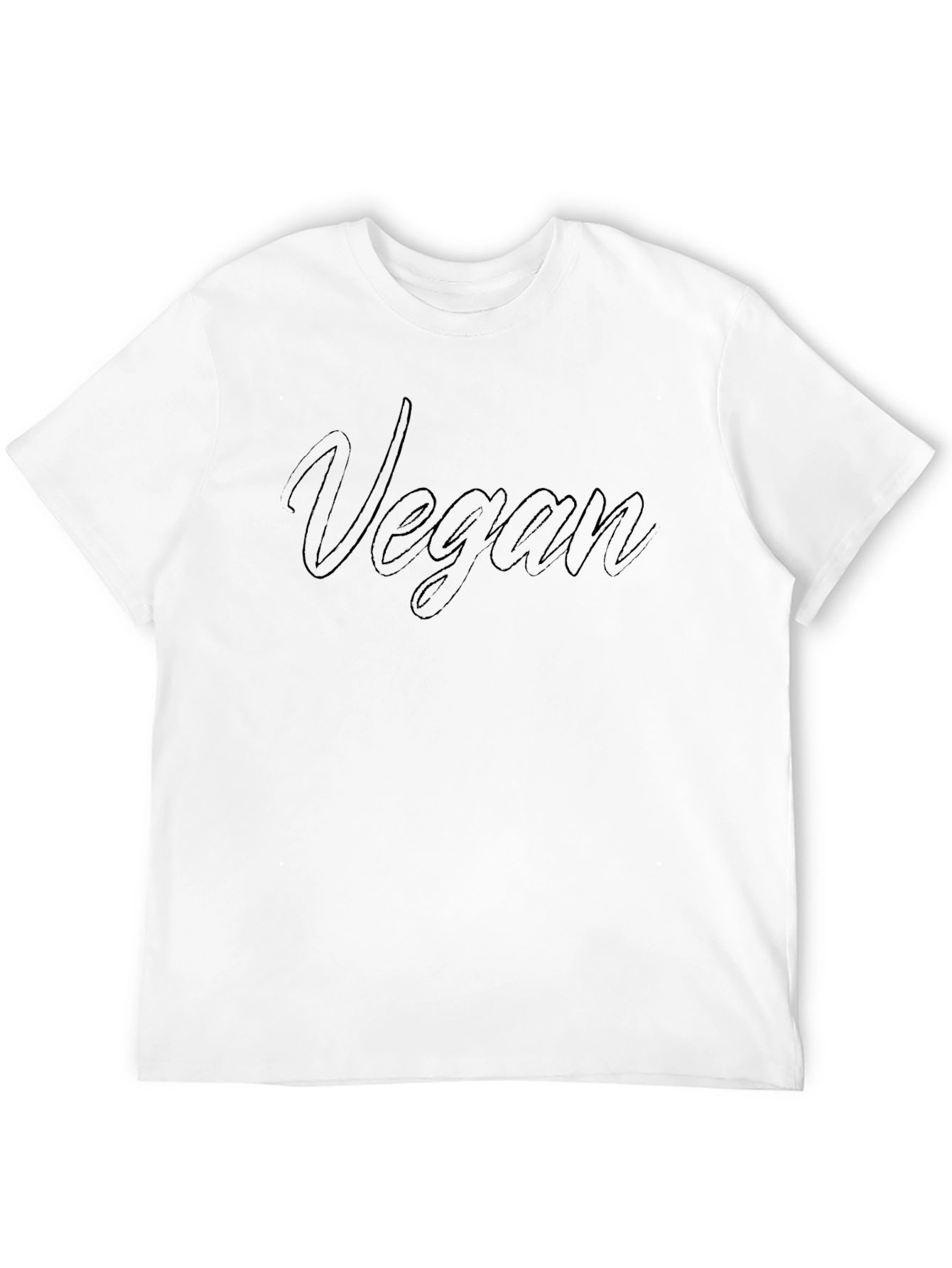 Vegan Statement T-Shirt - Black Crew Neck Tee