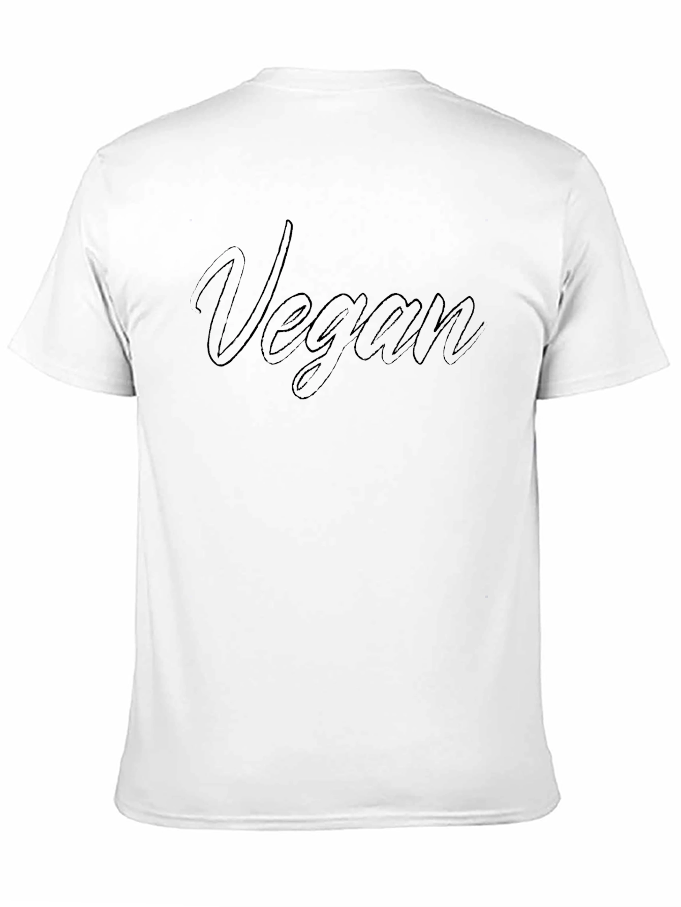Vegan Statement T-Shirt - Black Crew Neck Tee