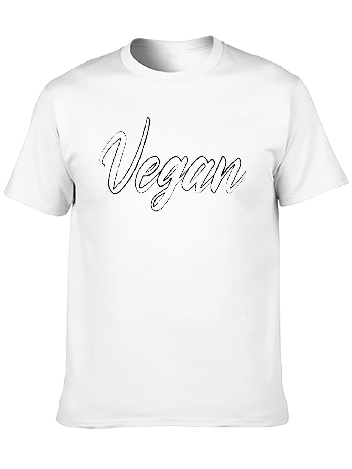 Vegan Statement T-Shirt - Black Crew Neck Tee