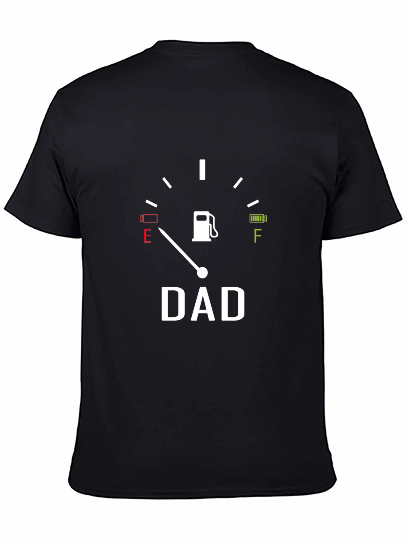 Dad Fuel Gauge Graphic T-Shirt - Black