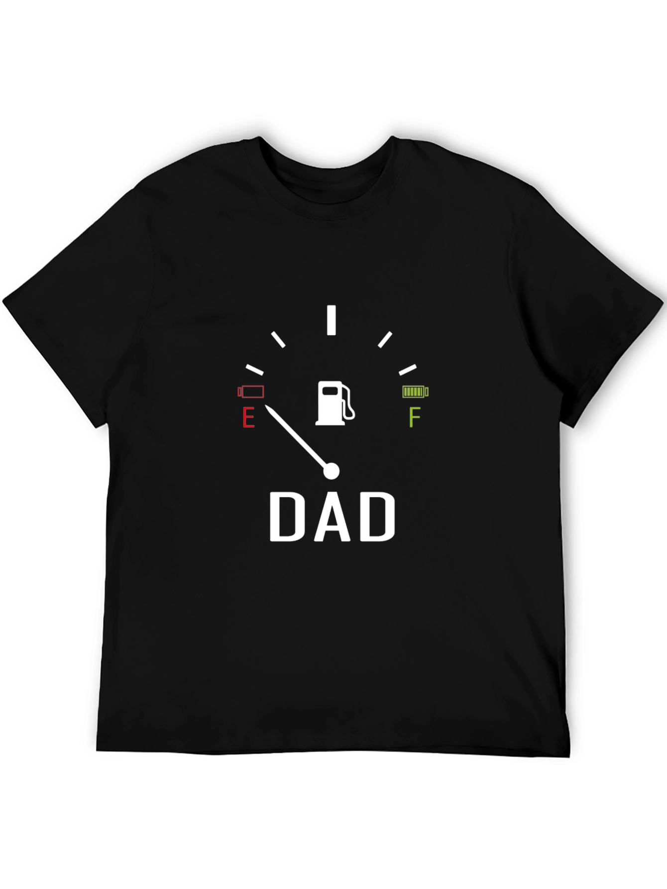 Dad Fuel Gauge Graphic T-Shirt - Black