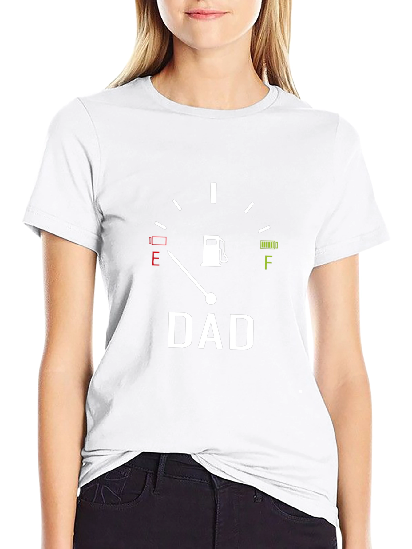 Dad Fuel Gauge Graphic T-Shirt - Black