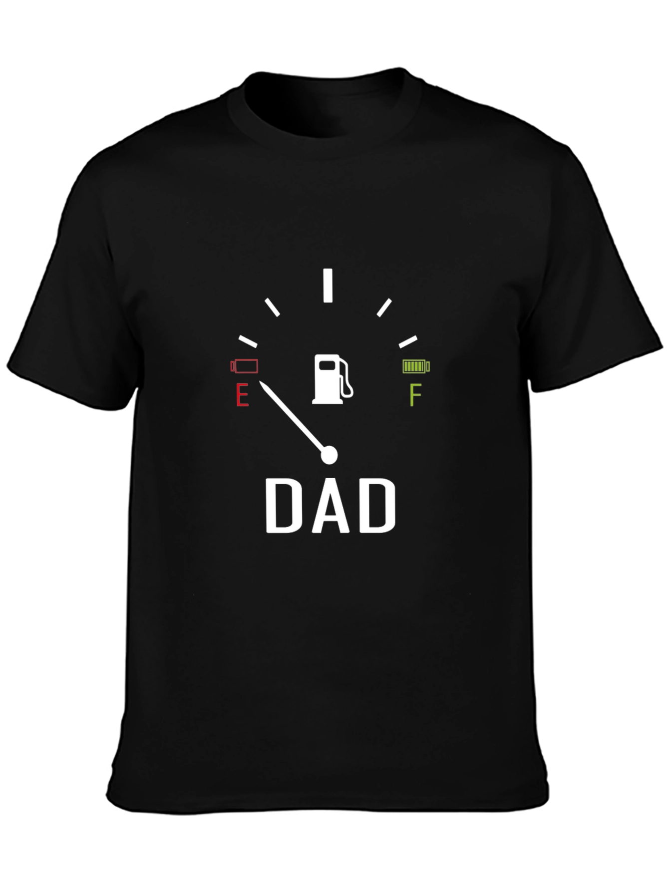 Dad Fuel Gauge Graphic T-Shirt - Black