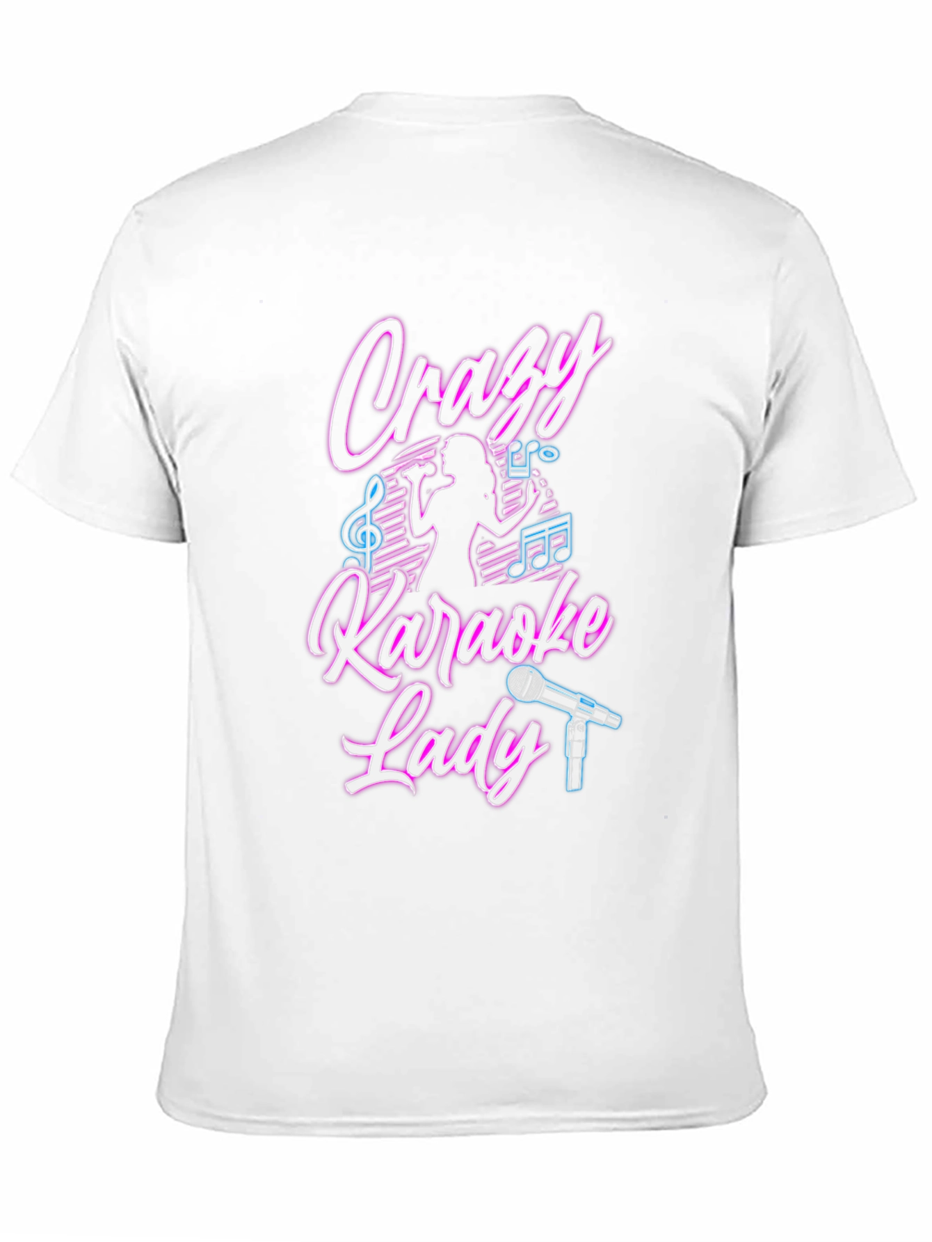 Crazy Karaoke Lady Black T-Shirt