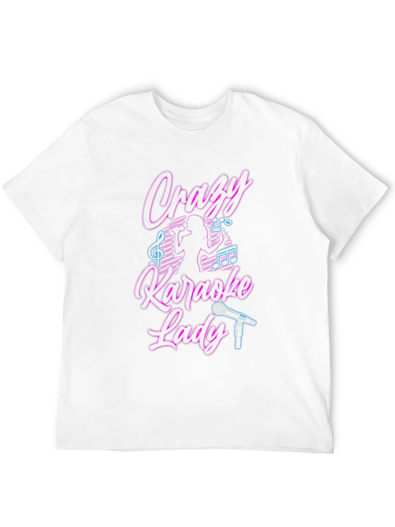 Crazy Karaoke Lady Black T-Shirt
