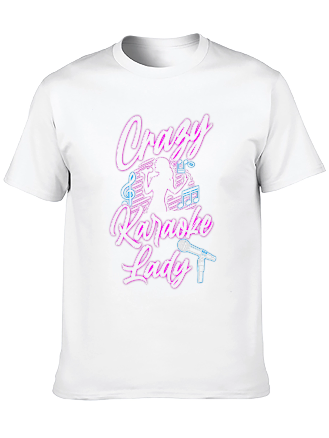 Crazy Karaoke Lady Black T-Shirt