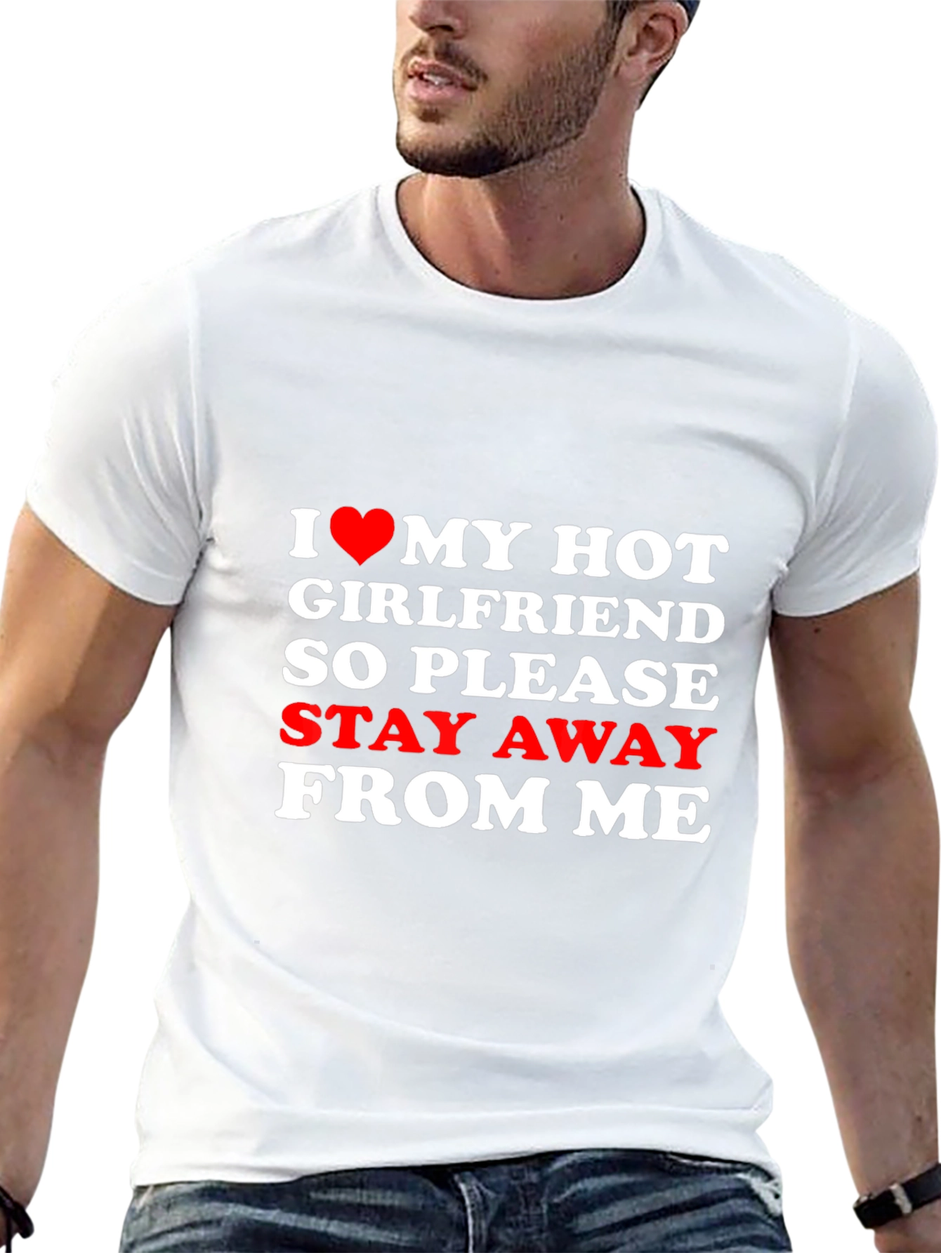 I Love My Hot Girlfriend Novelty Graphic Tee