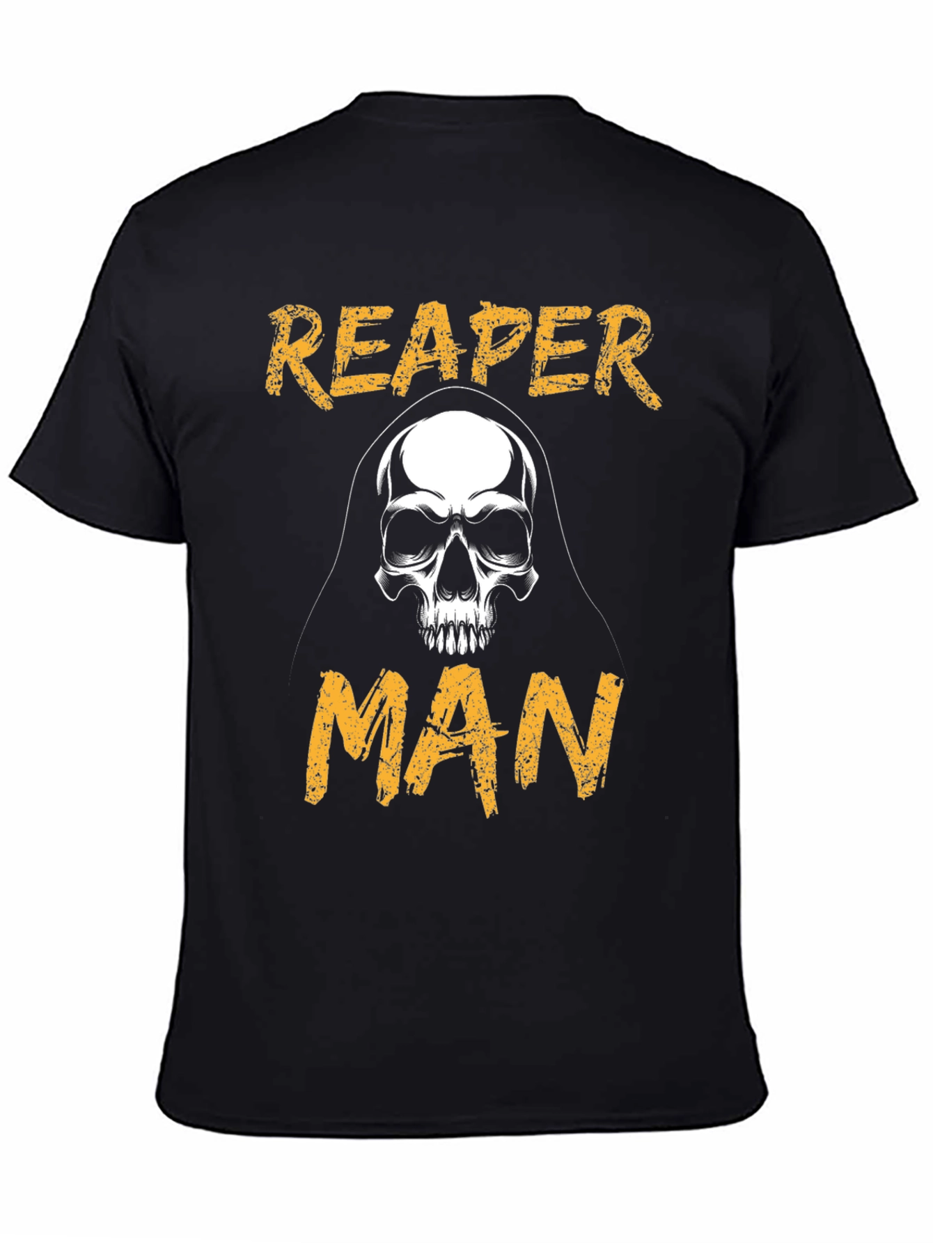 Reaper Man Graphic Tee - Skull Design - Black