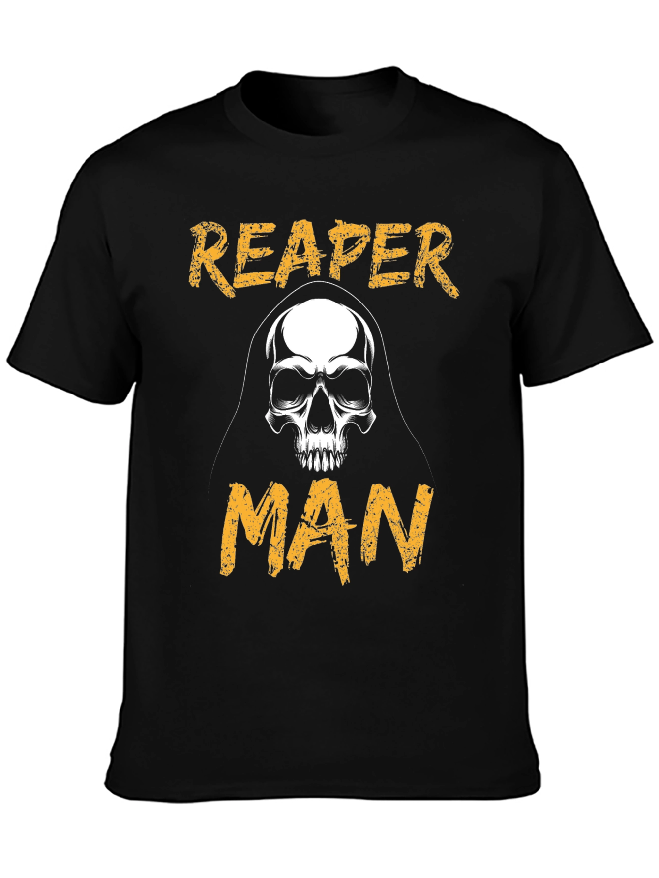 Reaper Man Graphic Tee - Skull Design - Black