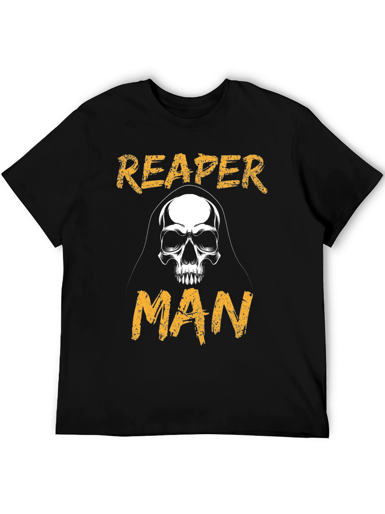 Reaper Man Graphic Tee - Skull Design - Black