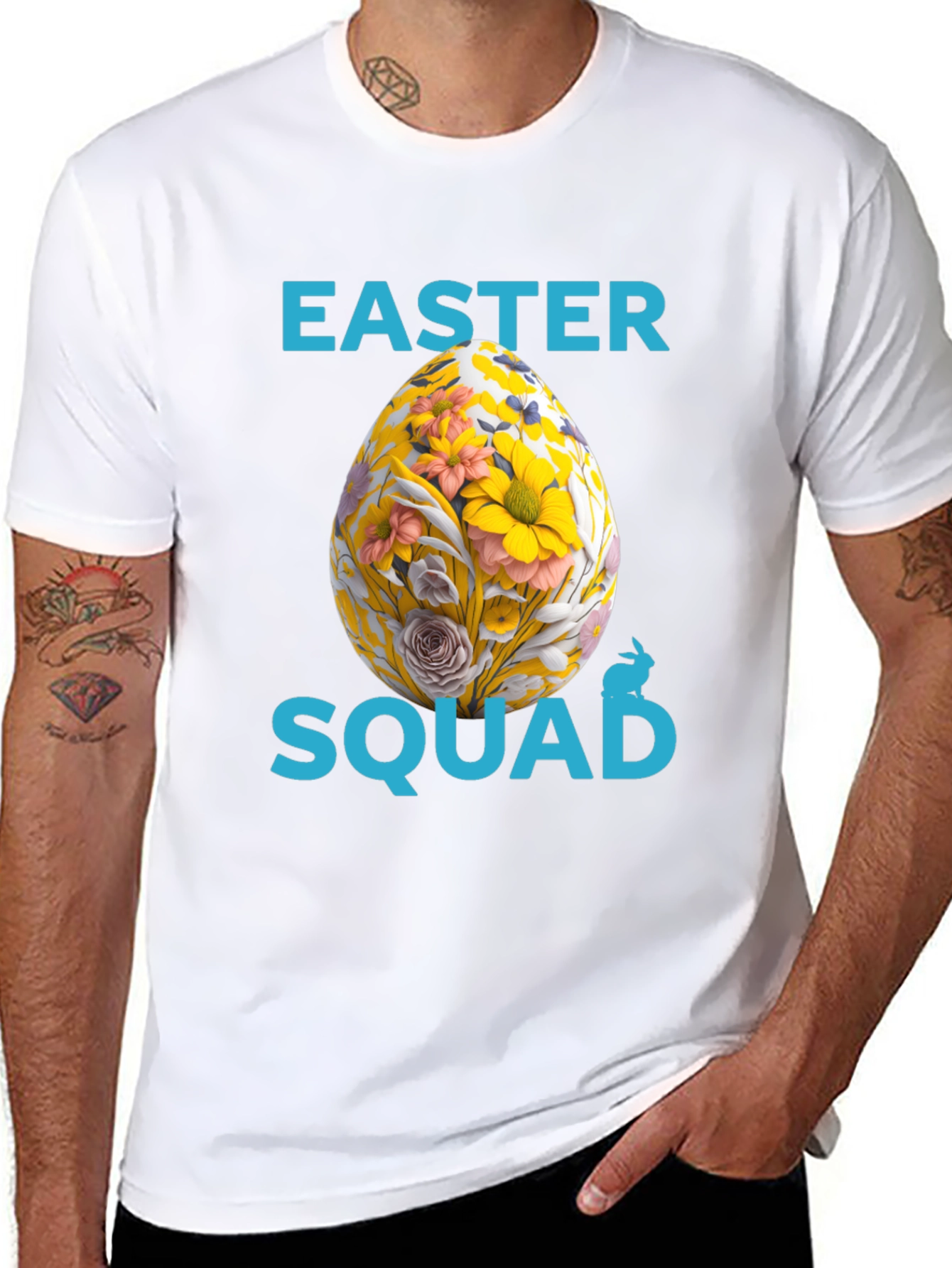 Easter Squad T-Shirt - Floral Egg Design