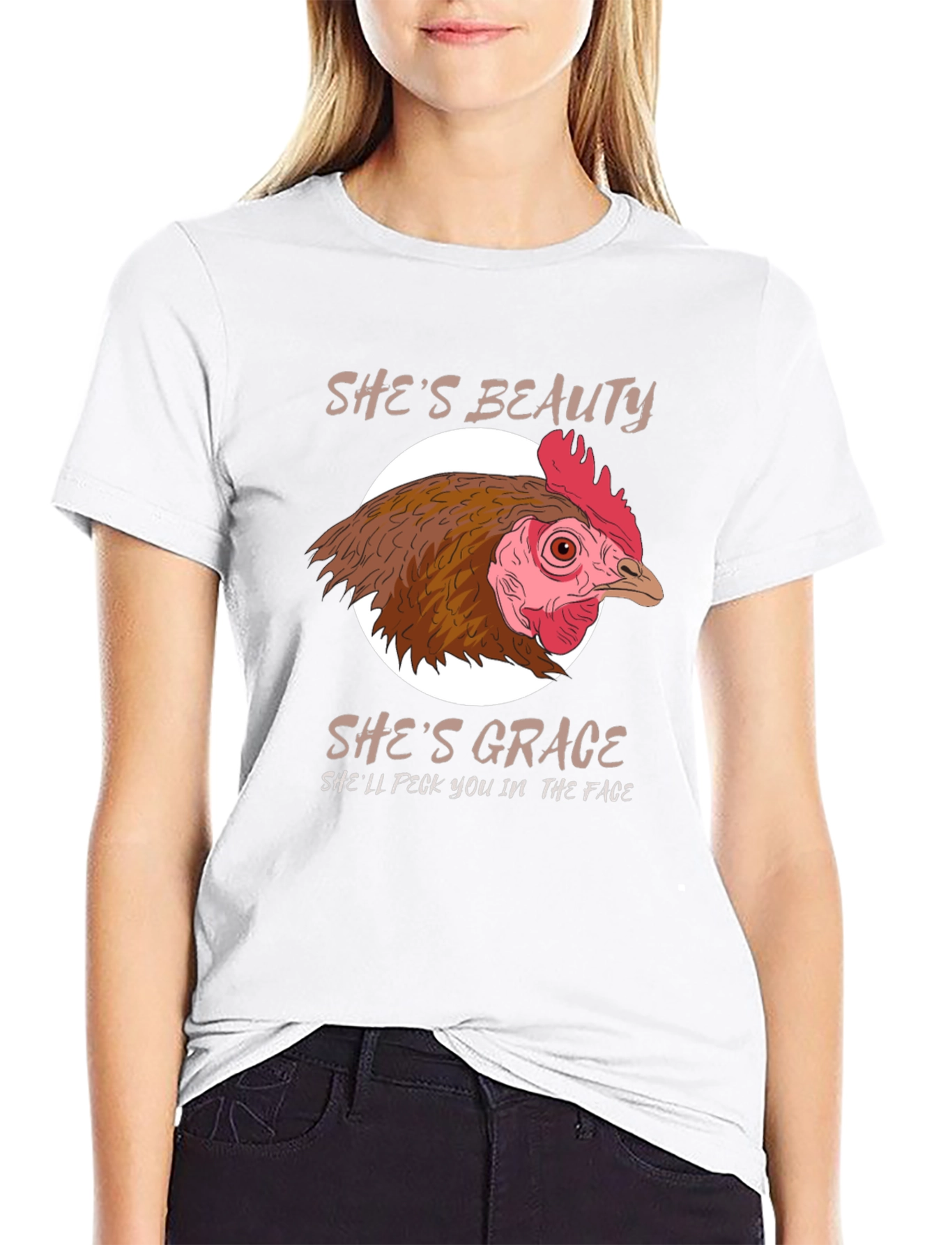 Shes Beauty Shes Grace Chicken Graphic T-Shirt