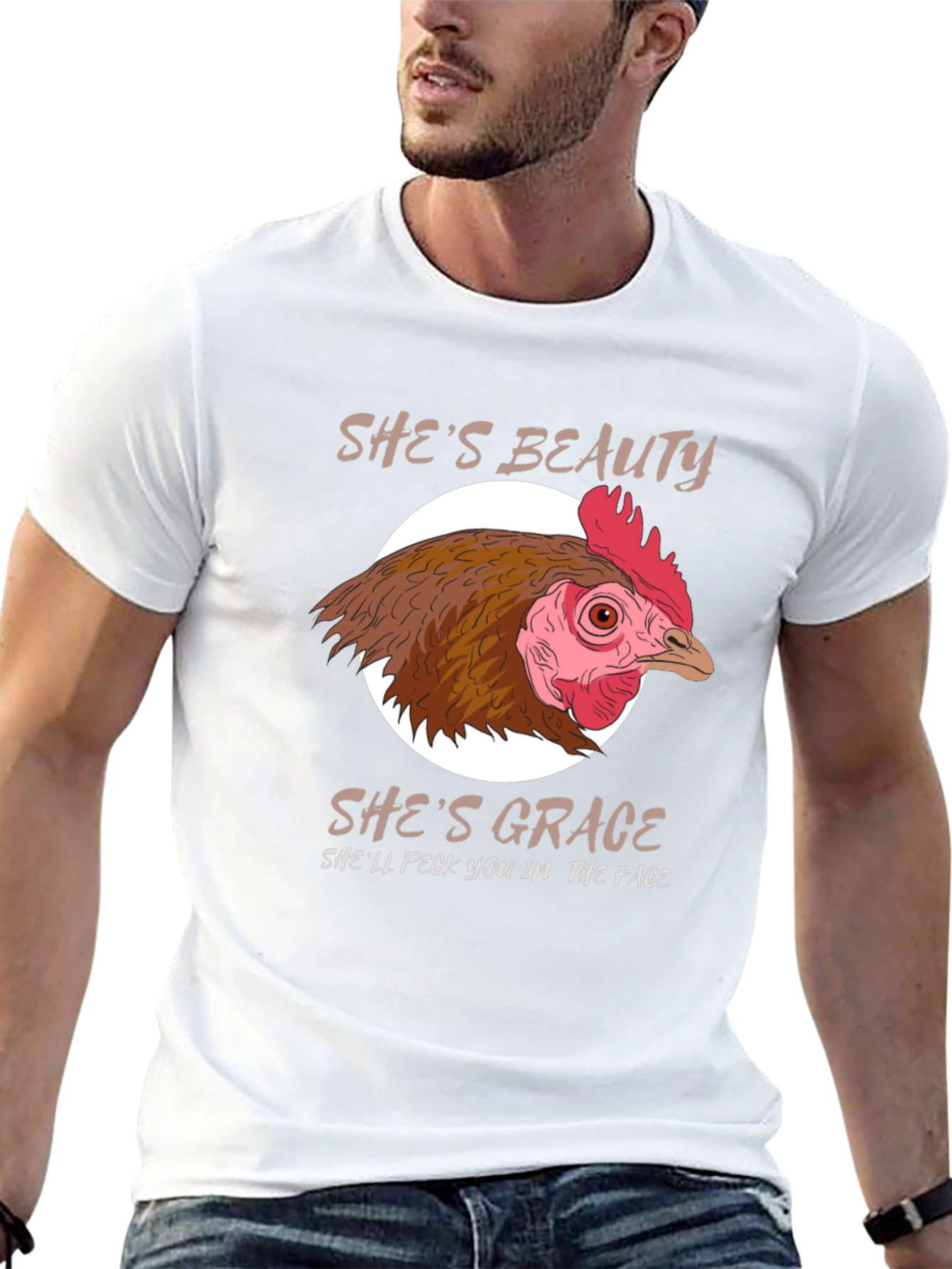Shes Beauty Shes Grace Chicken Graphic T-Shirt