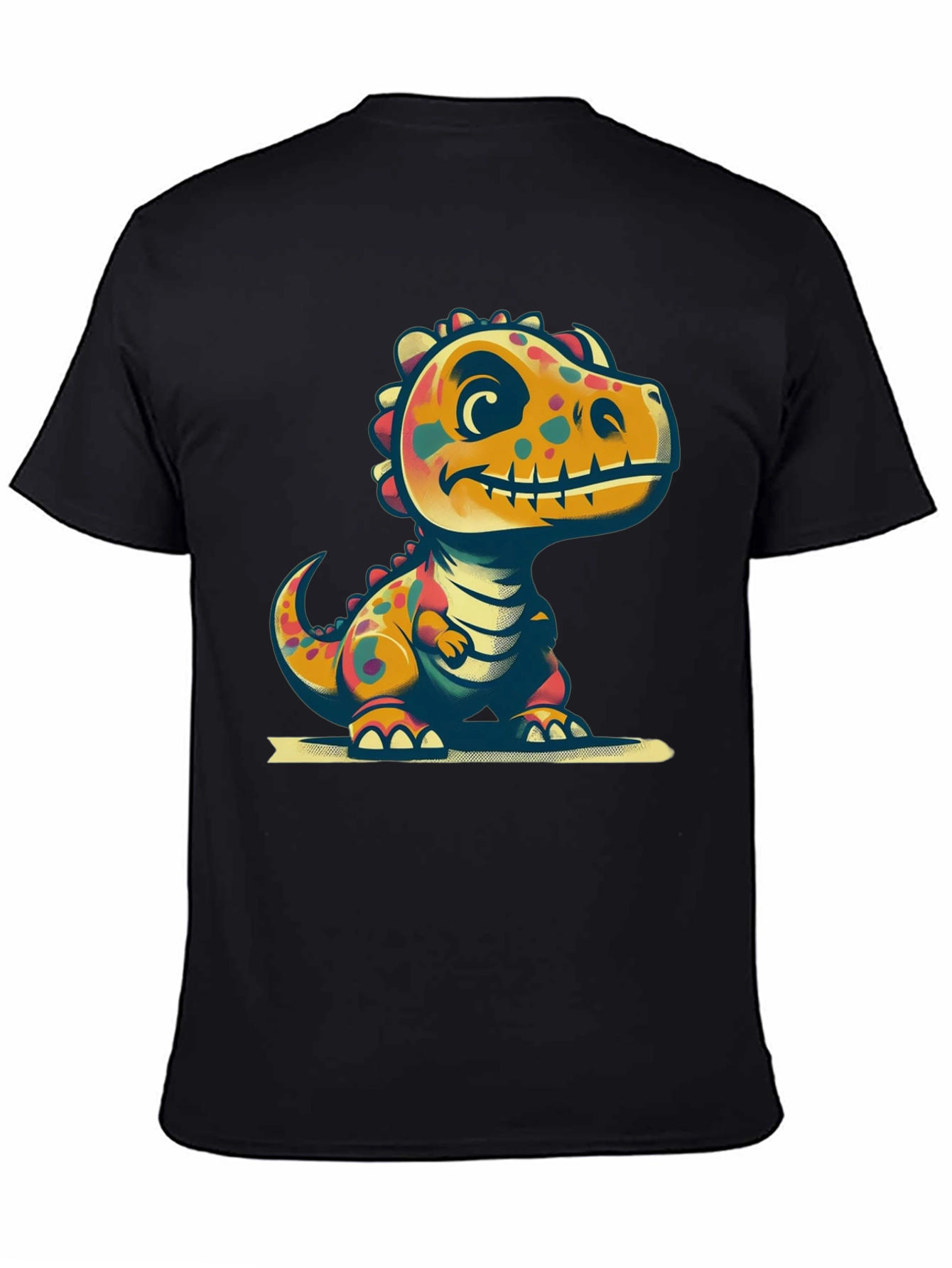 Cute Dinosaur Graphic Tee - Black T-Shirt