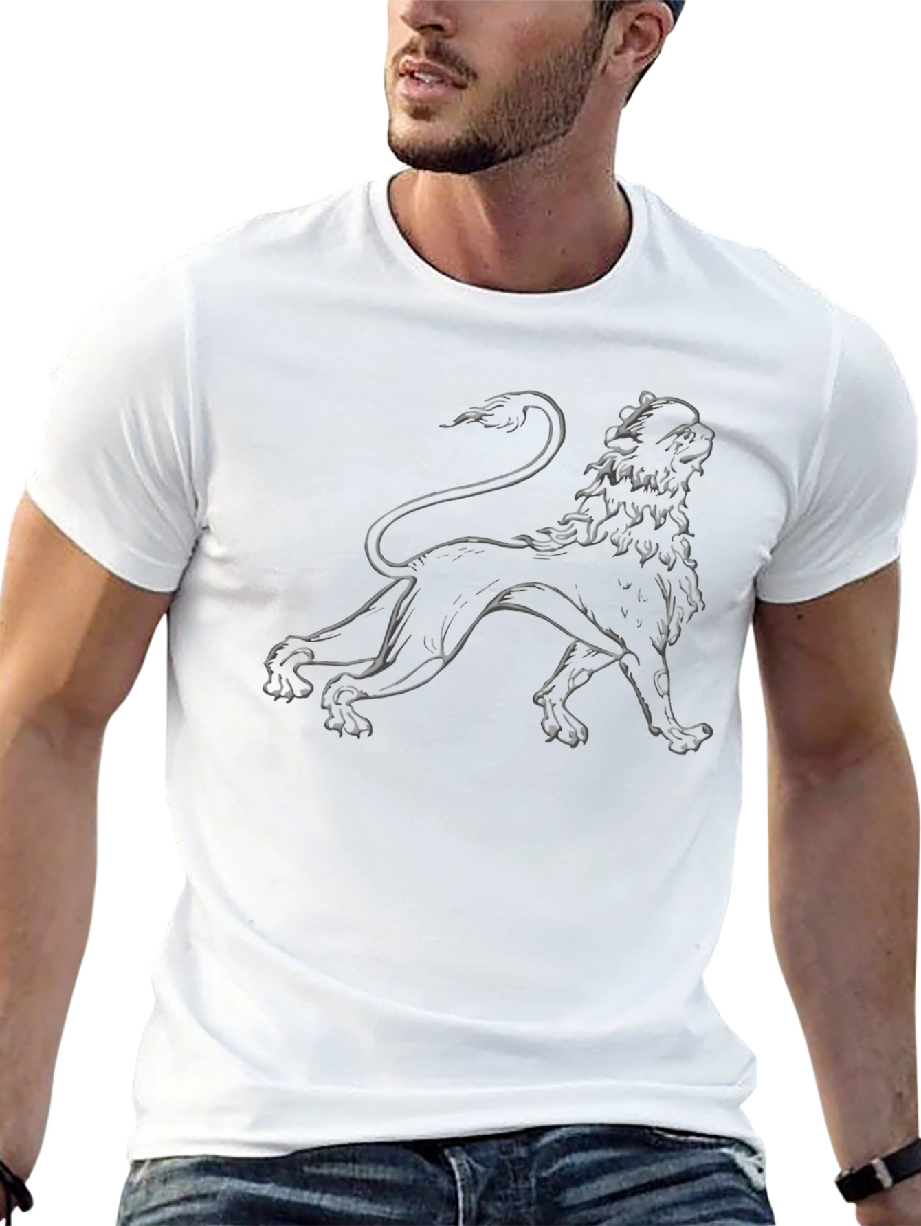 Lion Graphic Black T-Shirt - Stylish Design