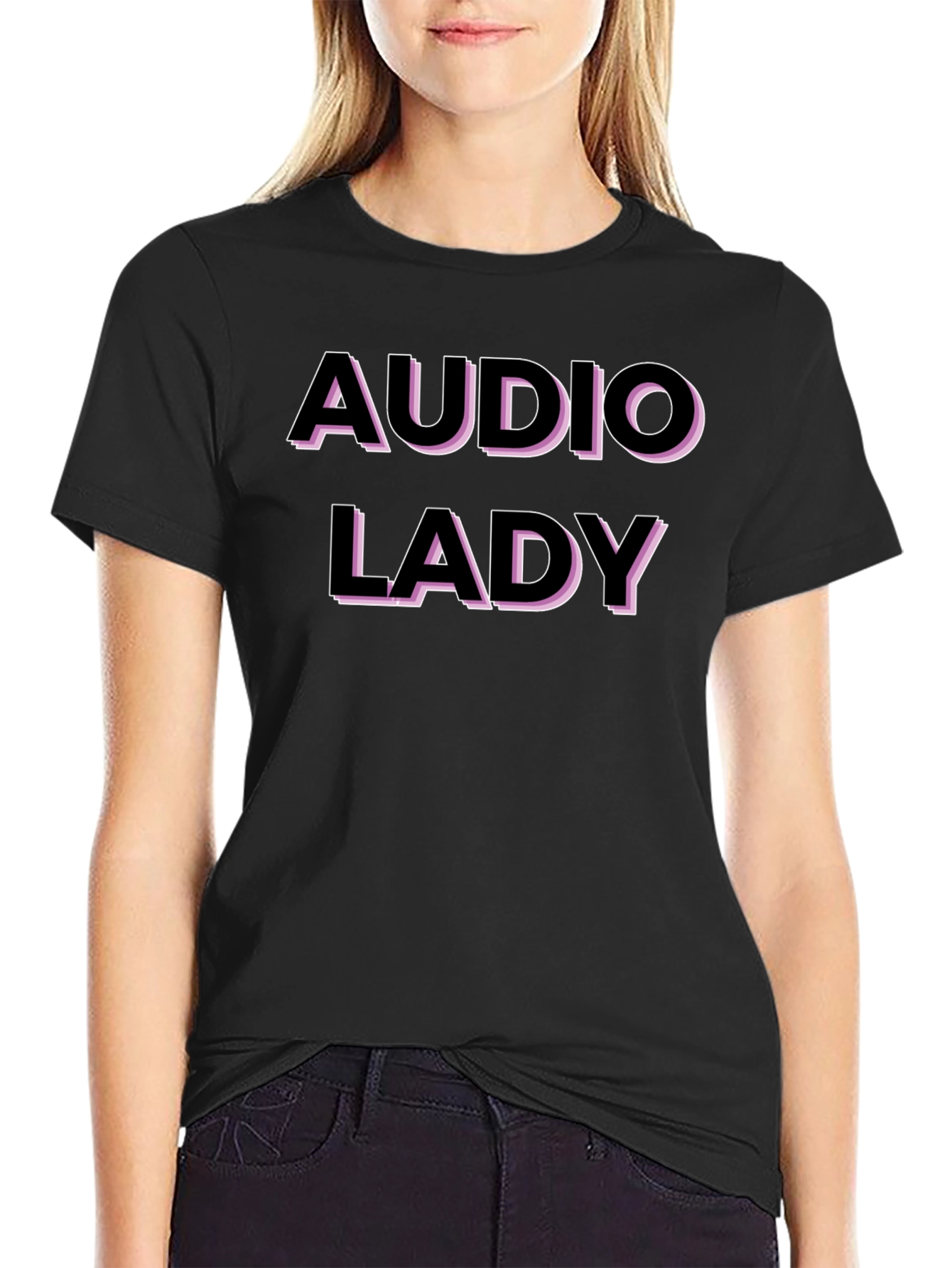 Audio Lady Graphic T-Shirt - Black