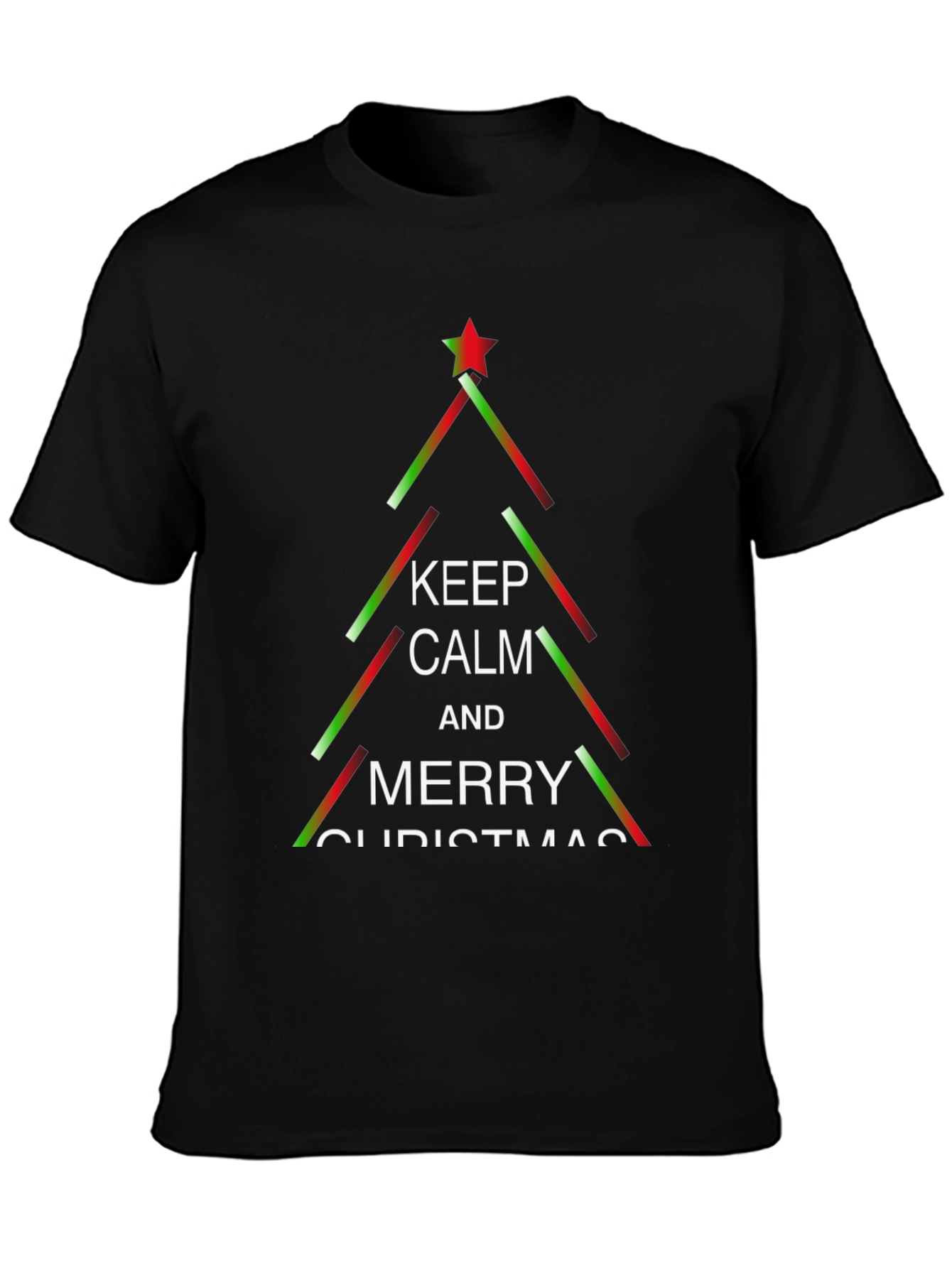Keep Calm & Merry Christmas Tree Graphic Tee