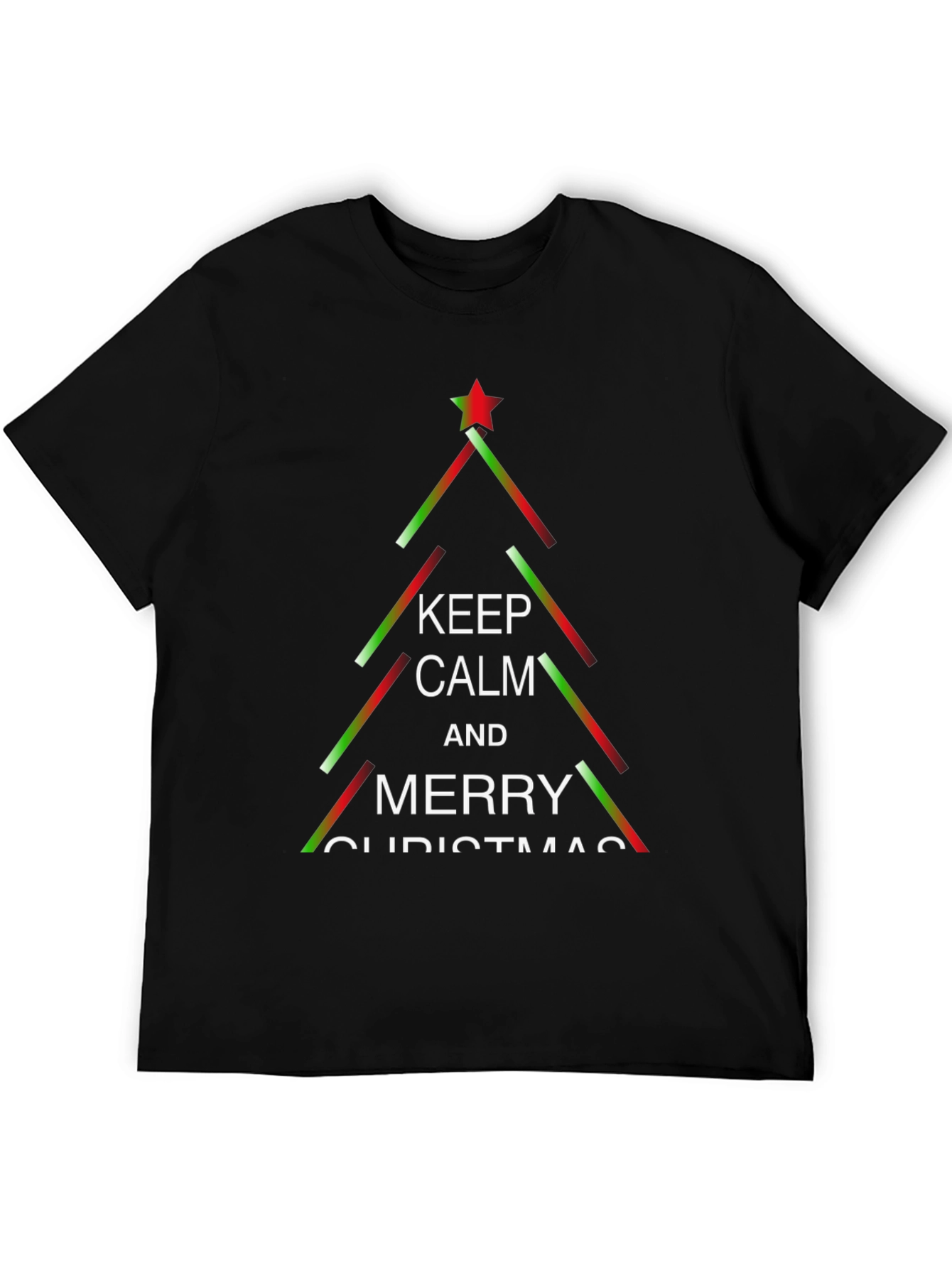 Keep Calm & Merry Christmas Tree Graphic Tee