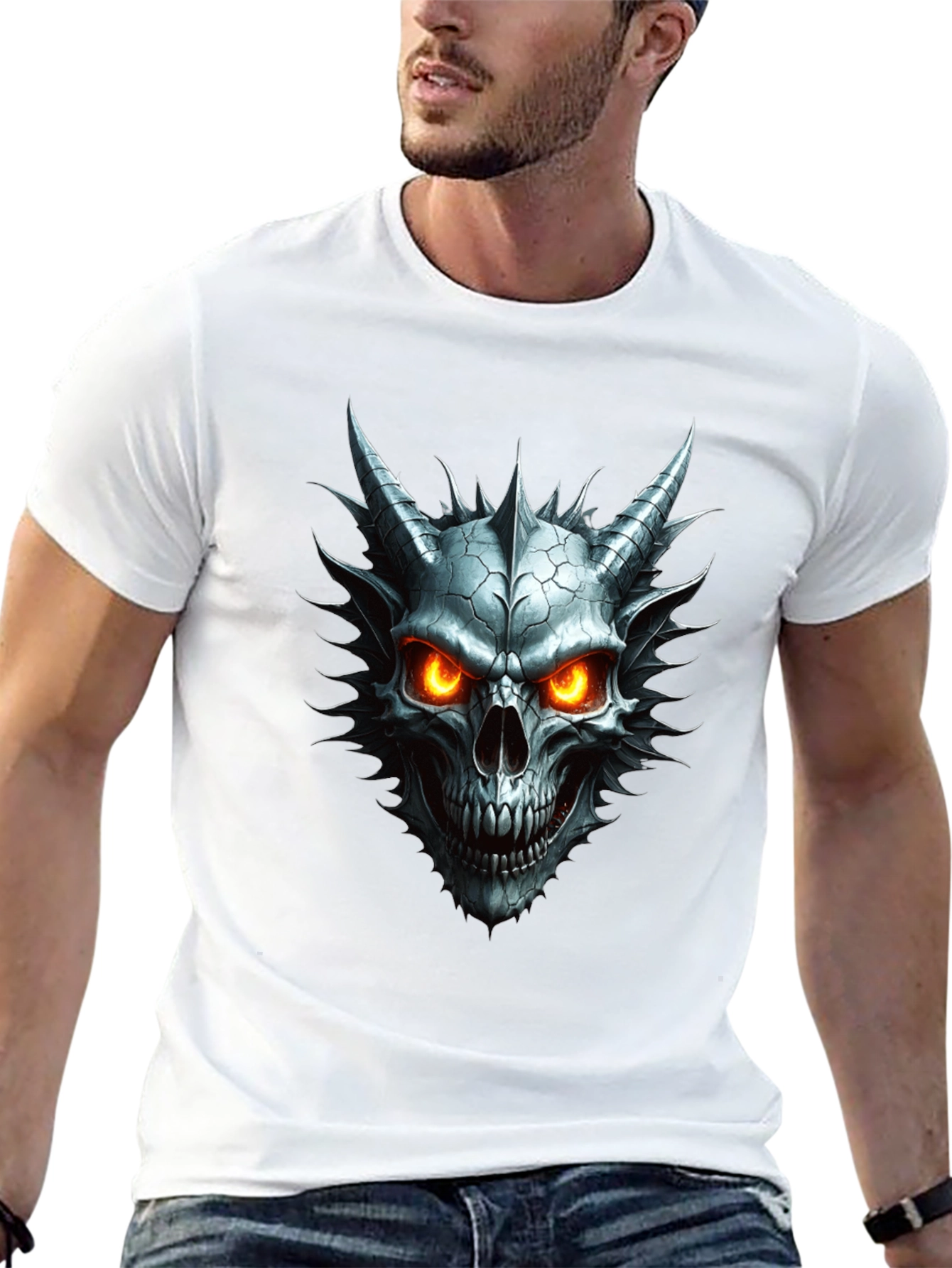 Skull Demon Graphic Tee - Mens Black T-Shirt