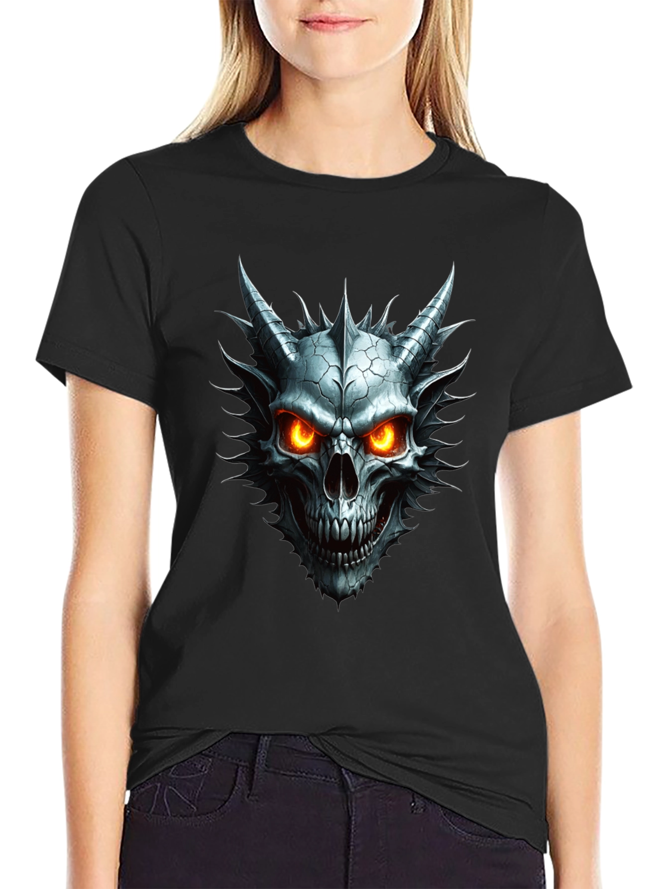 Skull Demon Graphic Tee - Mens Black T-Shirt