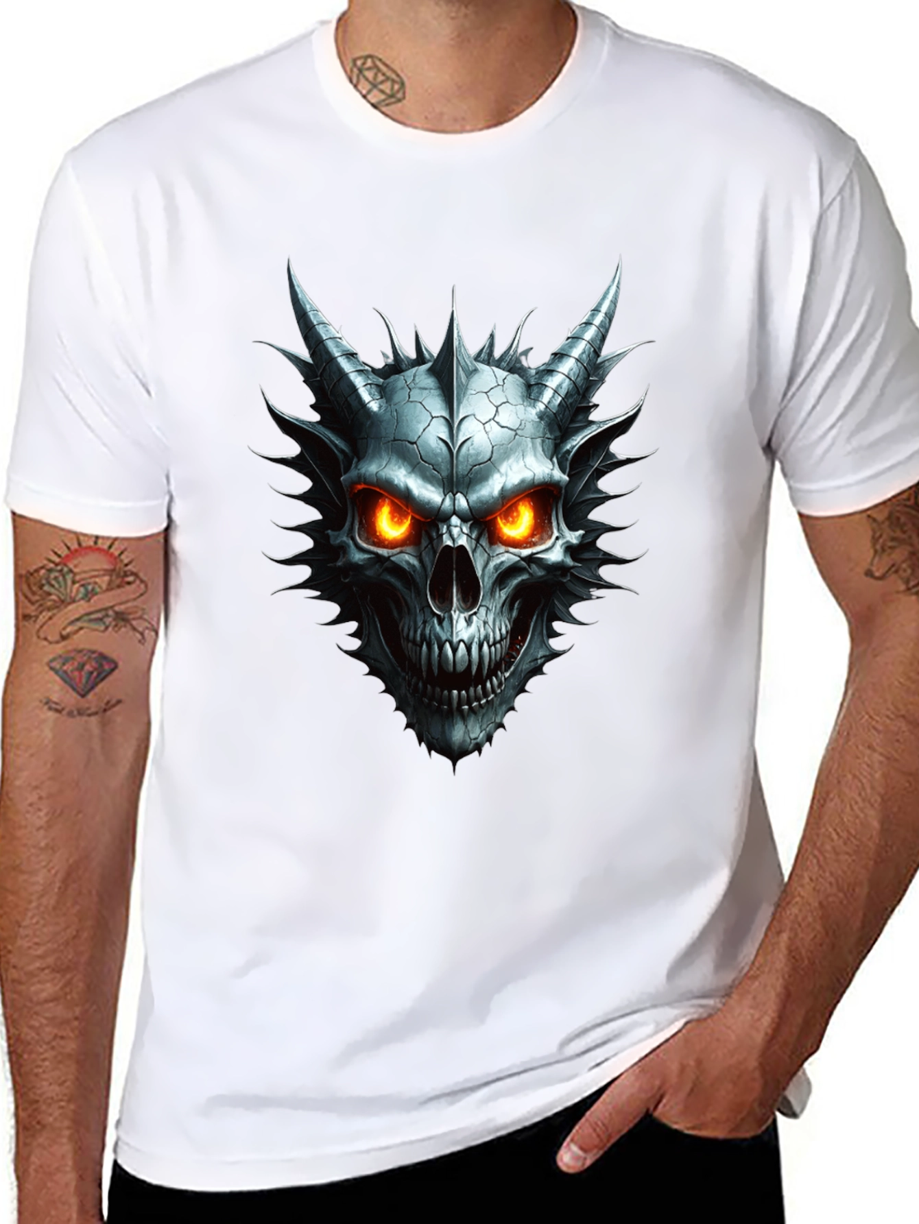 Skull Demon Graphic Tee - Mens Black T-Shirt