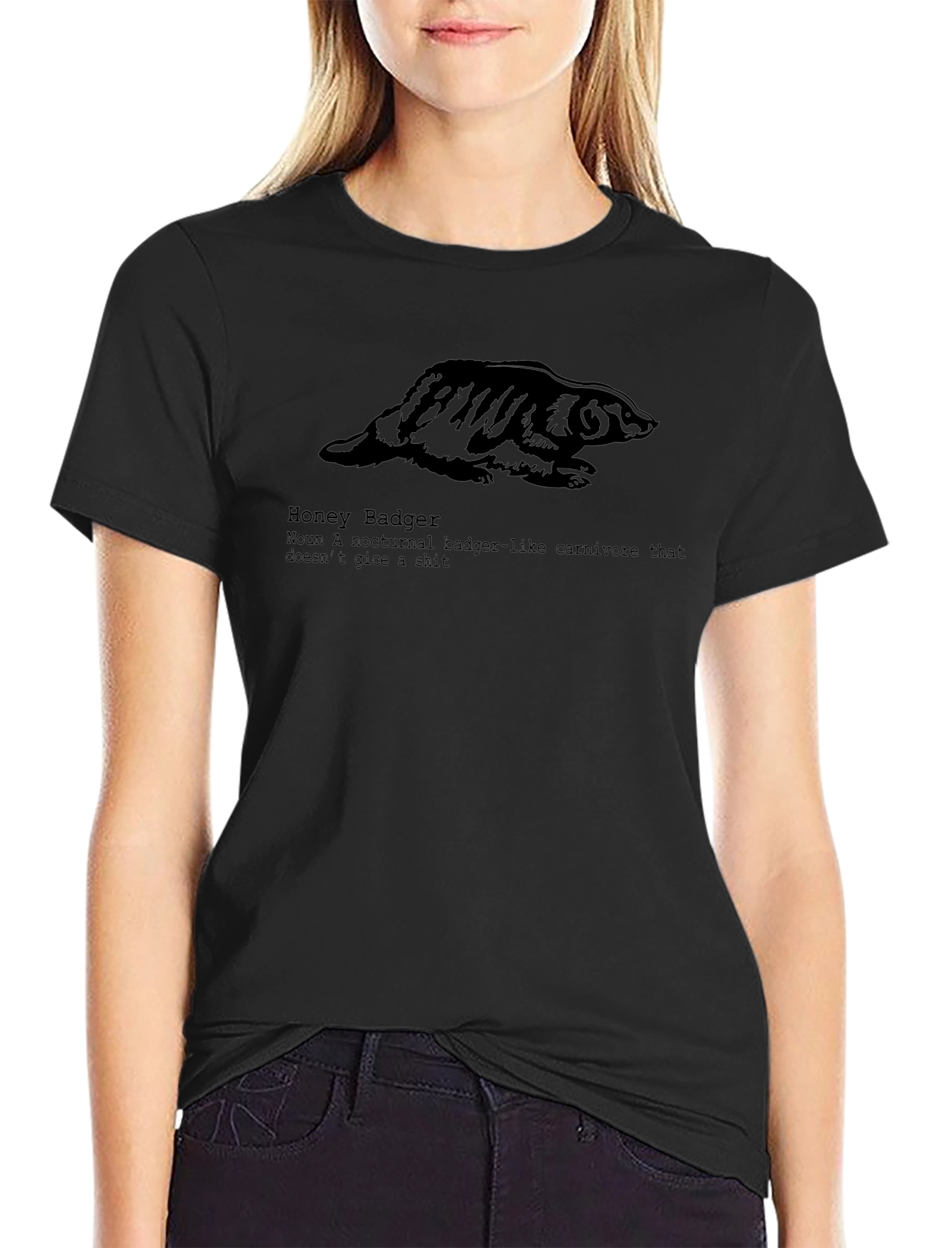 Honey Badger Nocturnal Carnivore Black T-Shirt