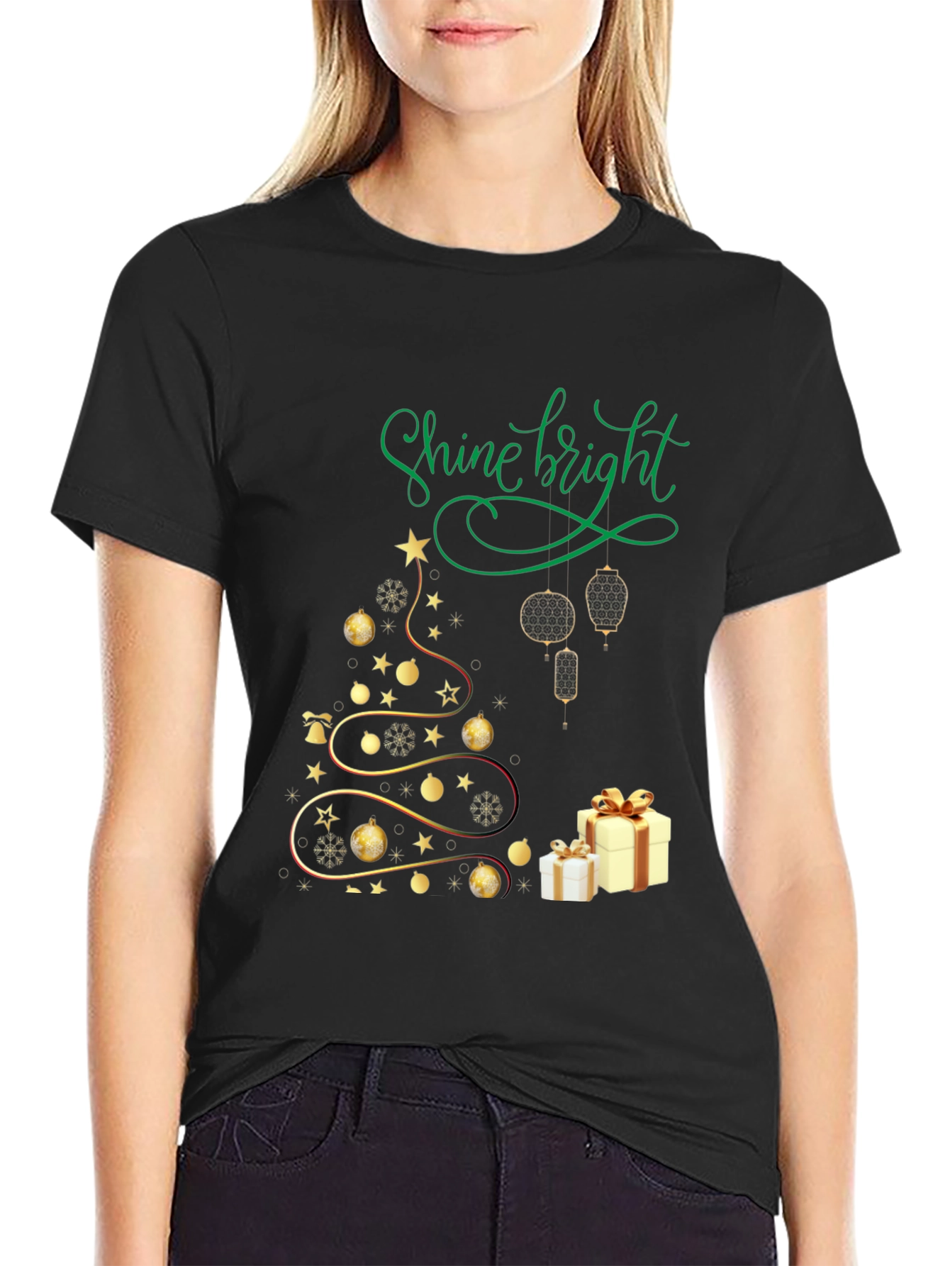 Shine Bright Christmas Tree Graphic Tee