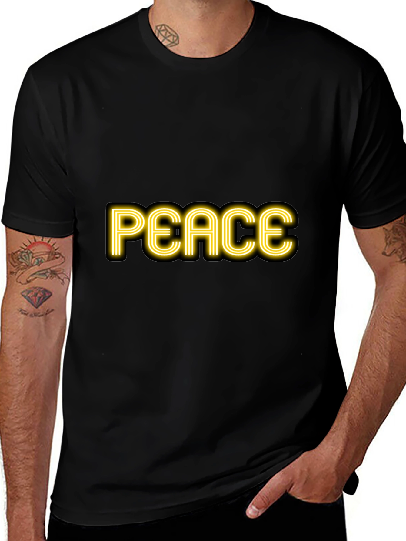 Peace Graphic Black T-Shirt