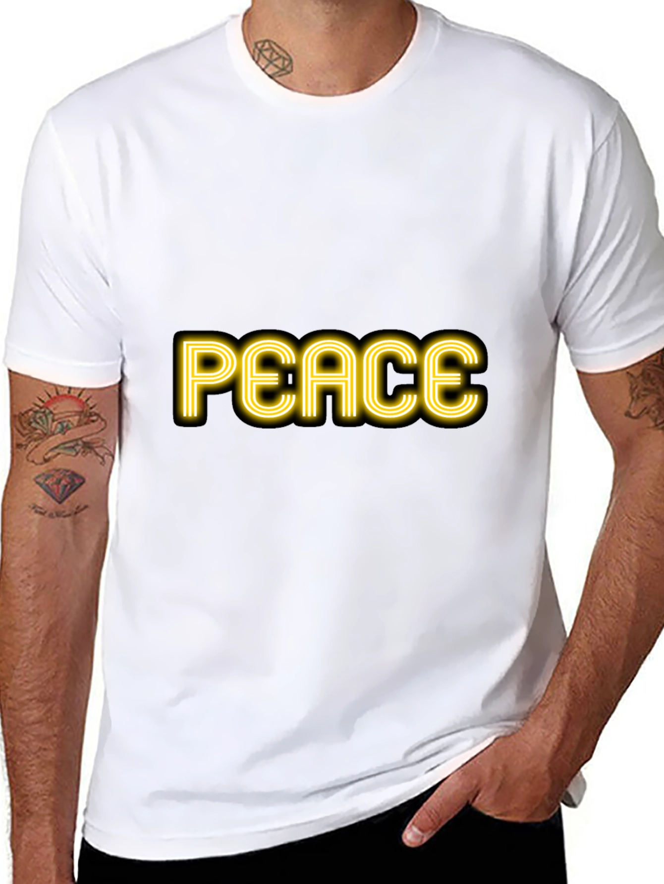 Peace Graphic Black T-Shirt