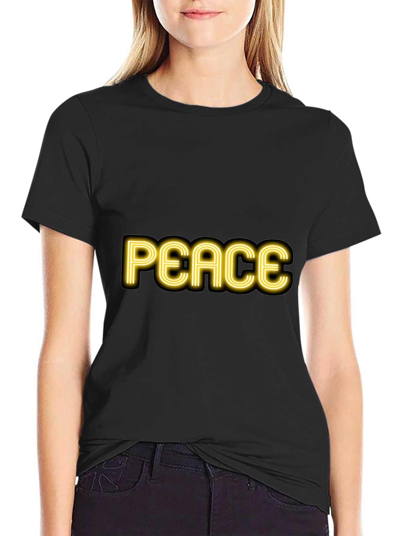 Peace Graphic Black T-Shirt