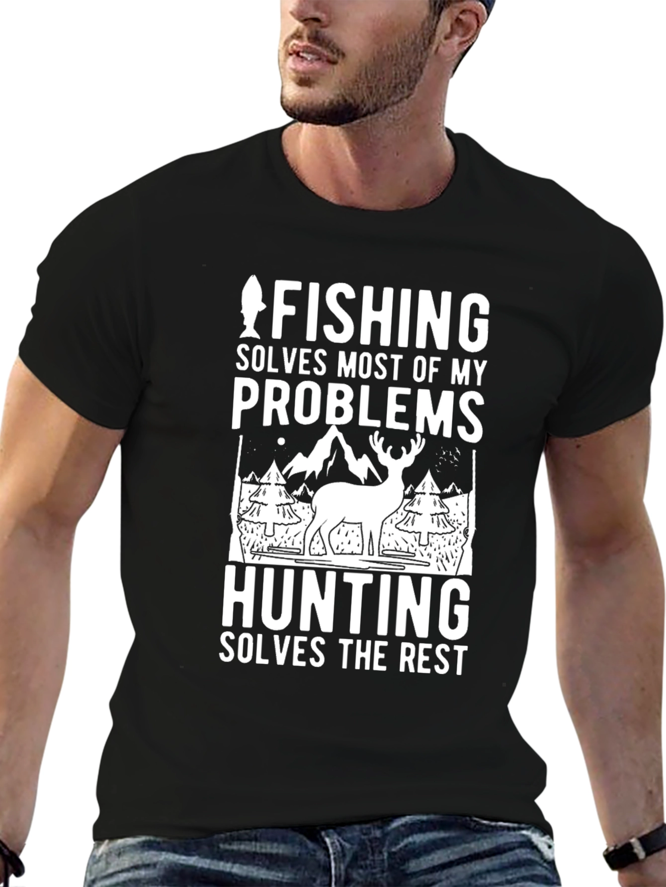 Fishing Hunting Graphic Tee - Solve Your Problems!