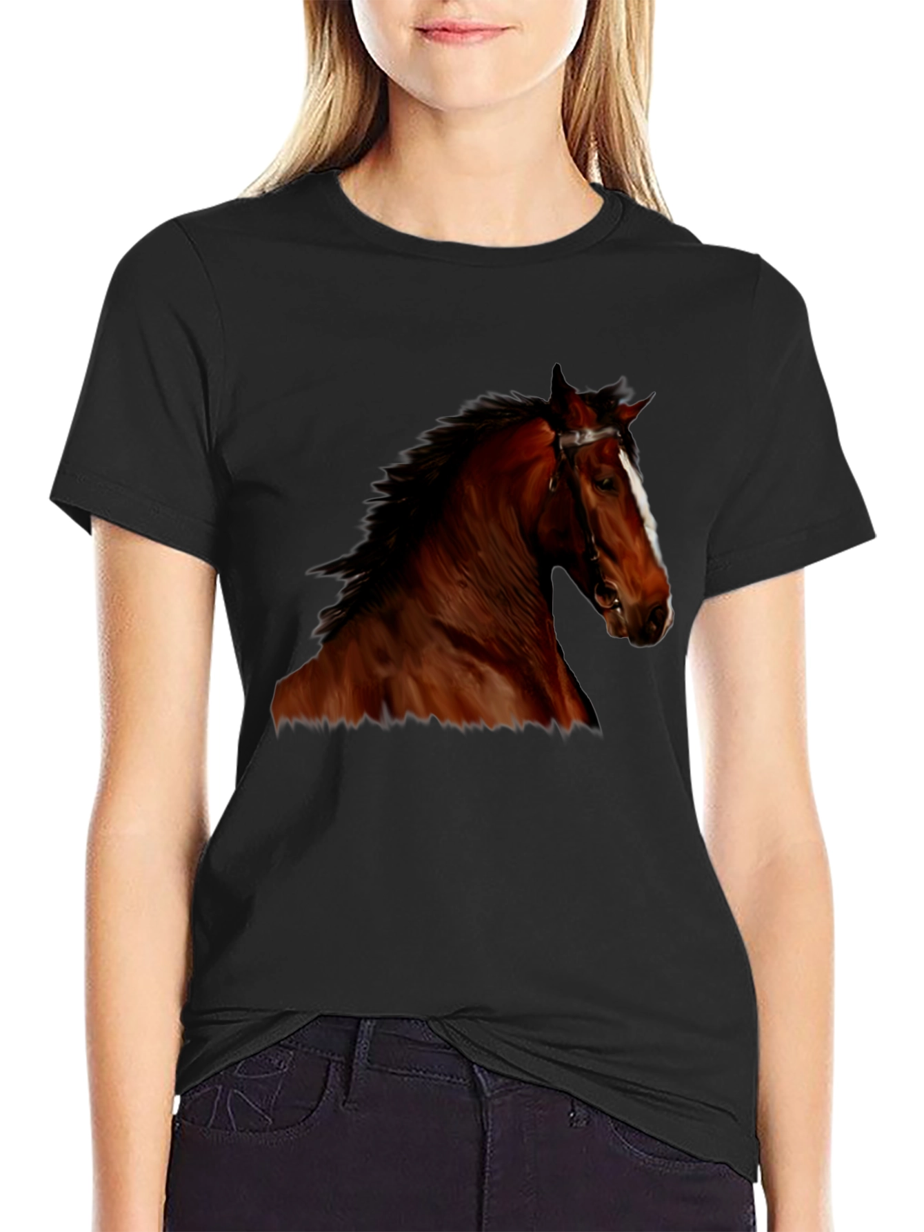 Horse Graphic Tee - Mens Black T-Shirt