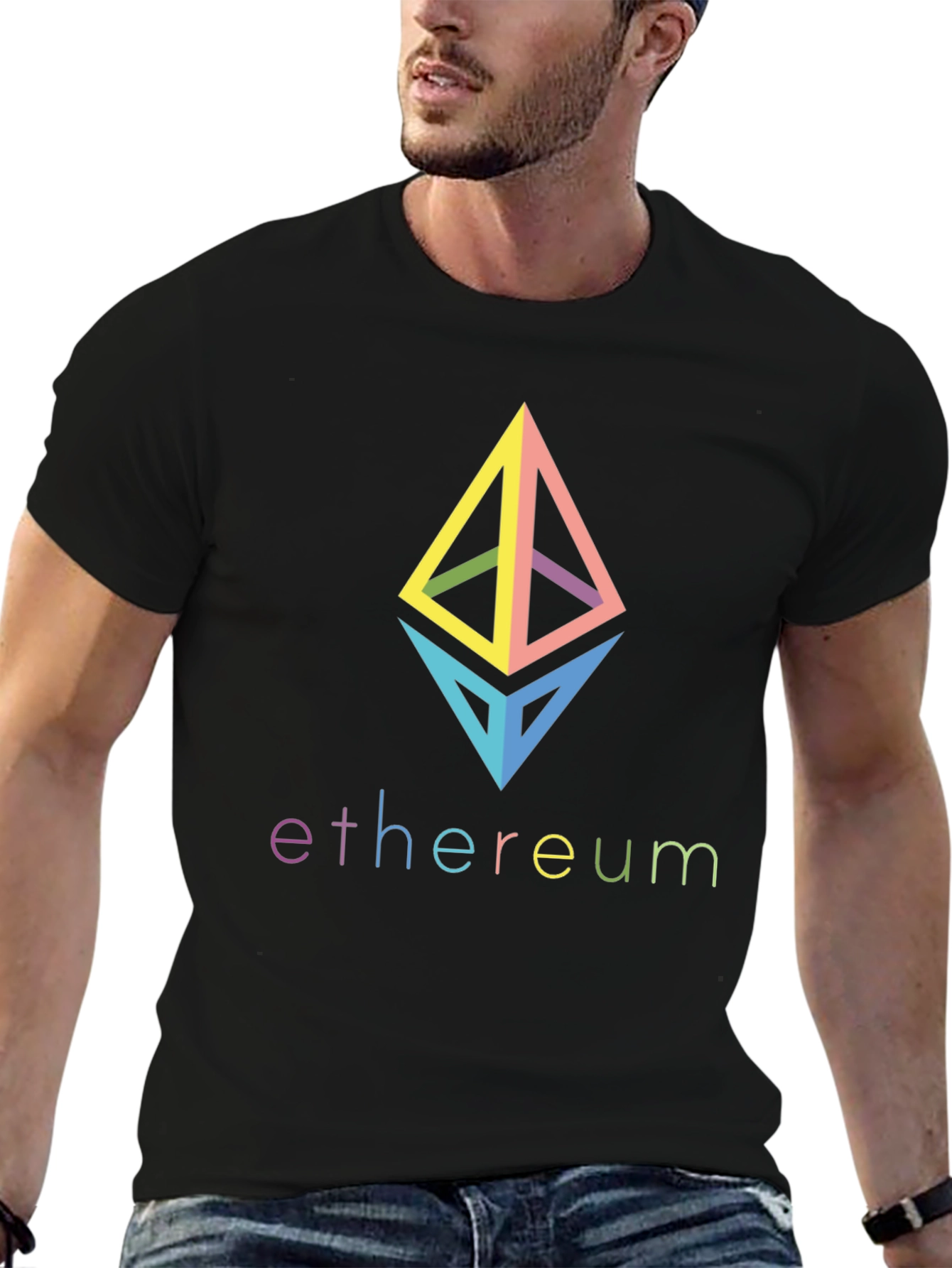 Ethereum Crypto Logo T-Shirt - Black Cotton Tee