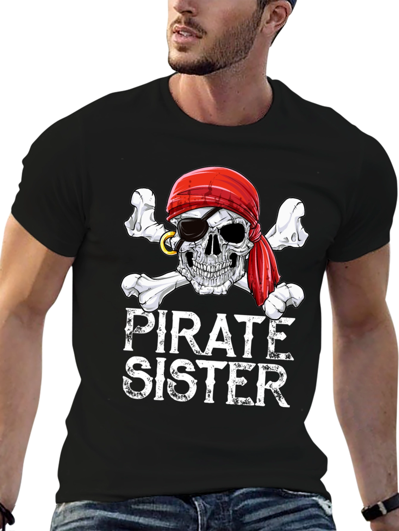 Pirate Sister Skull & Crossbones Graphic Tee