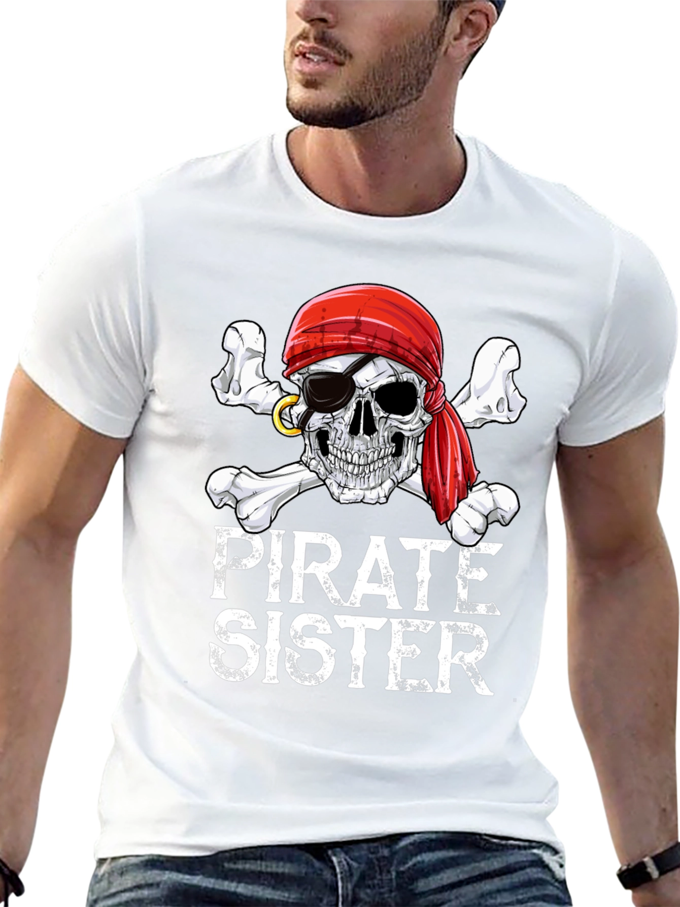 Pirate Sister Skull & Crossbones Graphic Tee